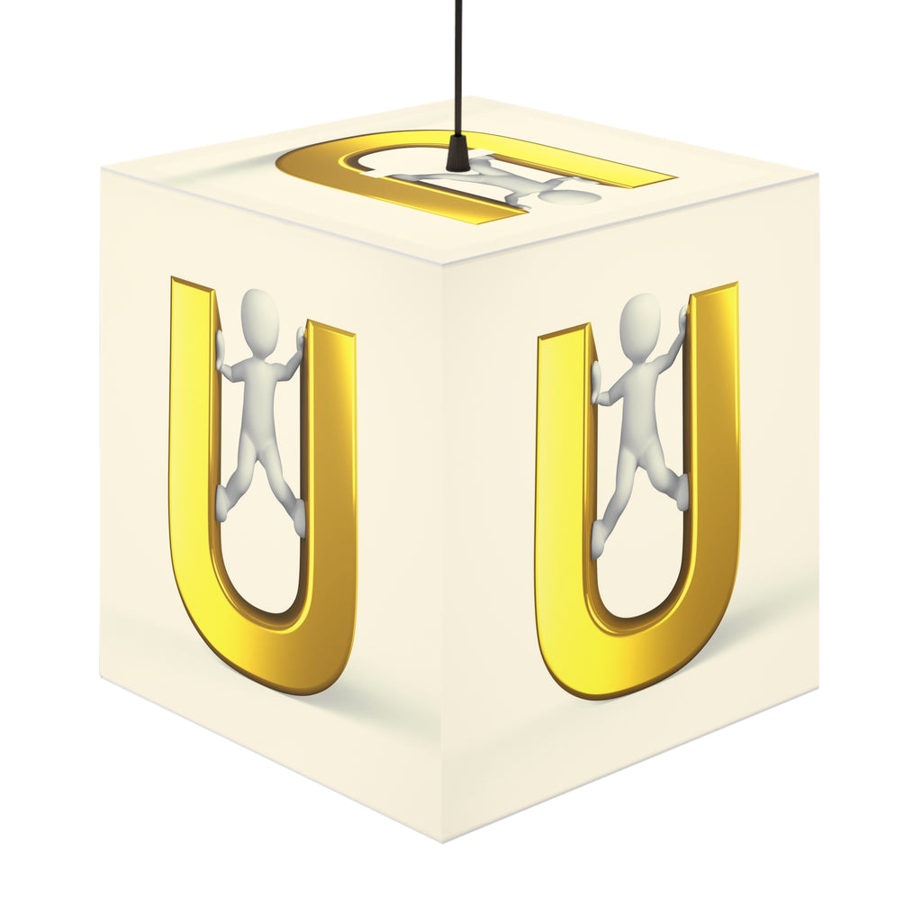 3D Gold Letter U Cube Lamp | Letter U Light Cube
