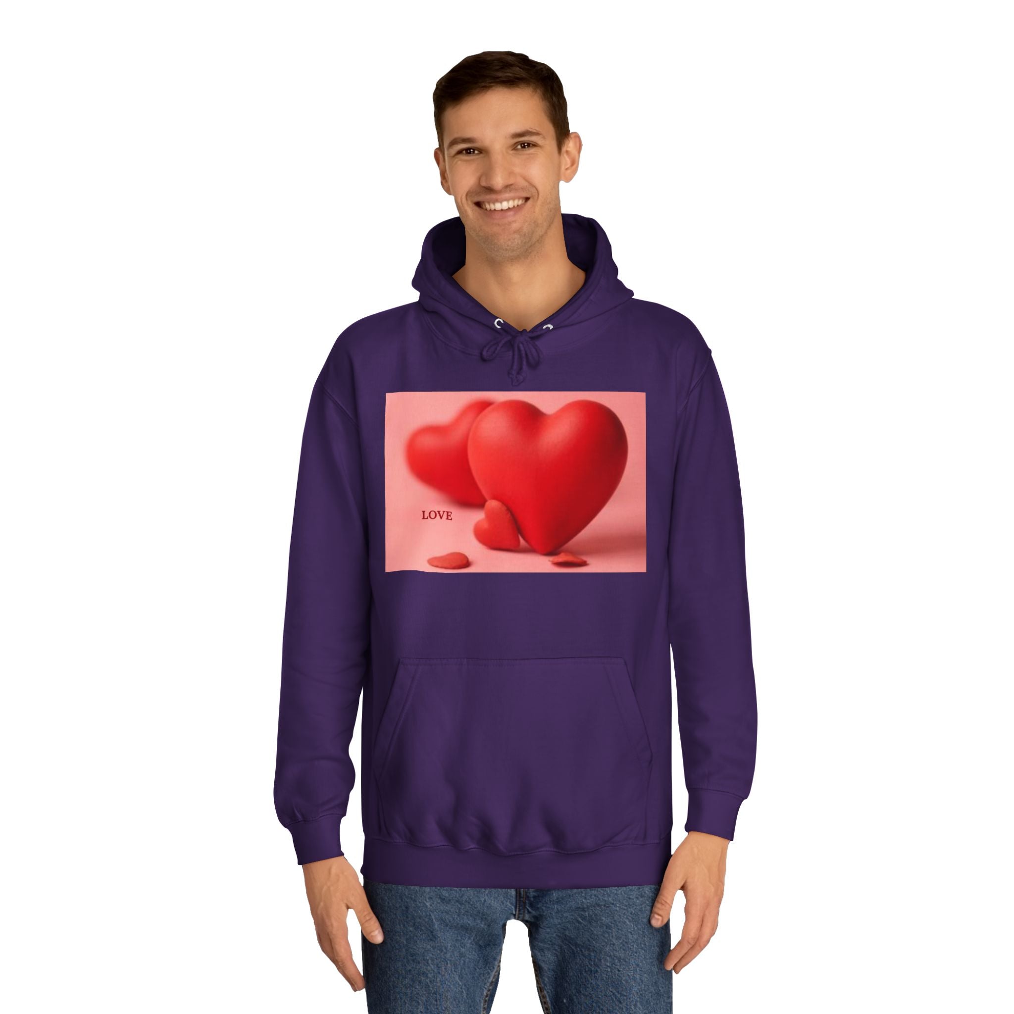 Cute 3D Heart Illustration Hoodie | Love Graphic Pullover