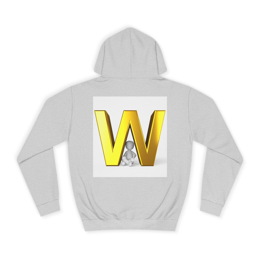 Gold 3D Letter W Hoodie | Monogram Initial Sweatshirt