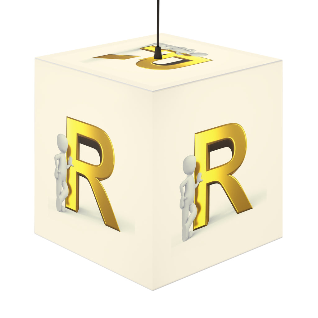 Gold Letter R Cube Lamp | Personalized Initial Light Cube