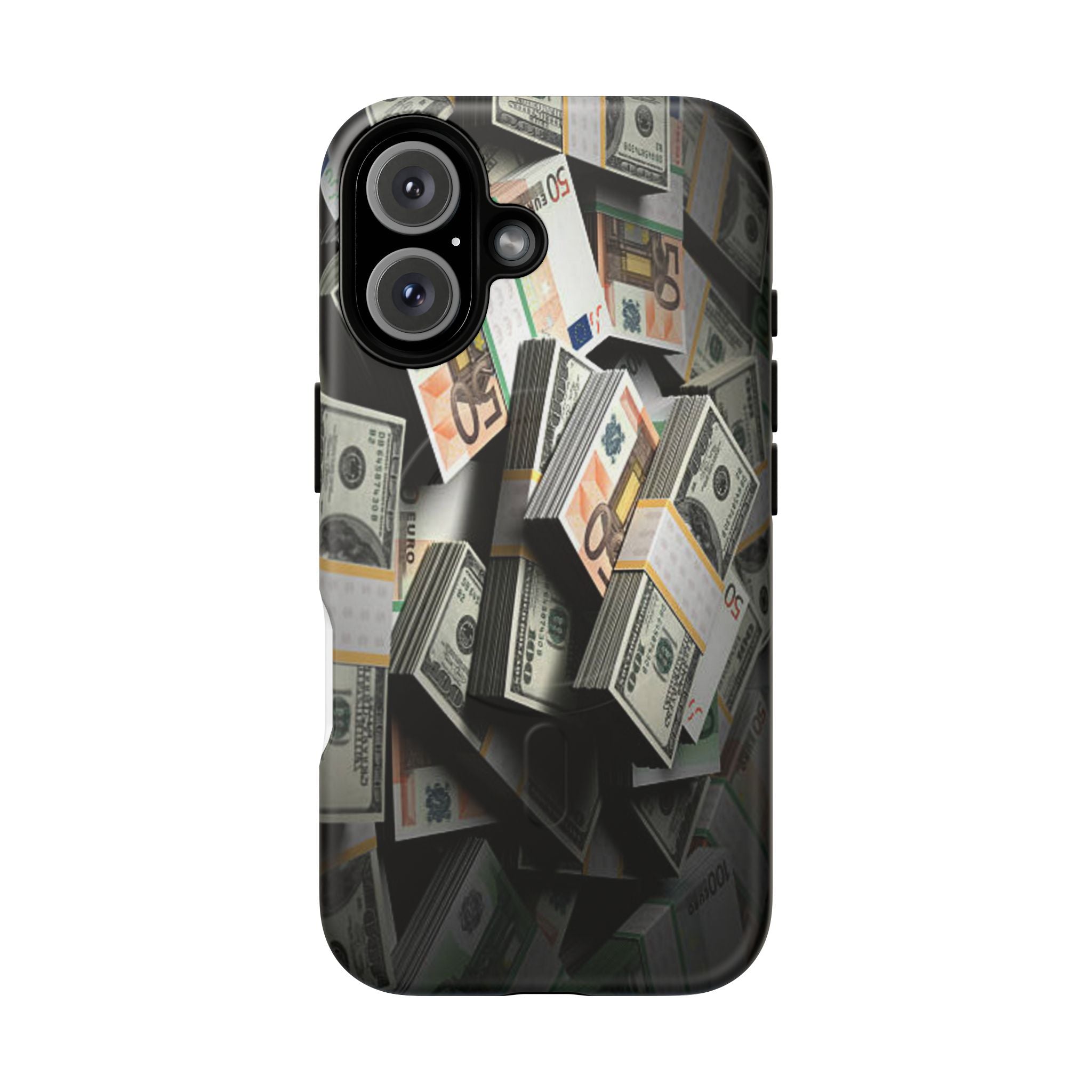 Coque de téléphone Argent Empilé | Coque magnétique robuste