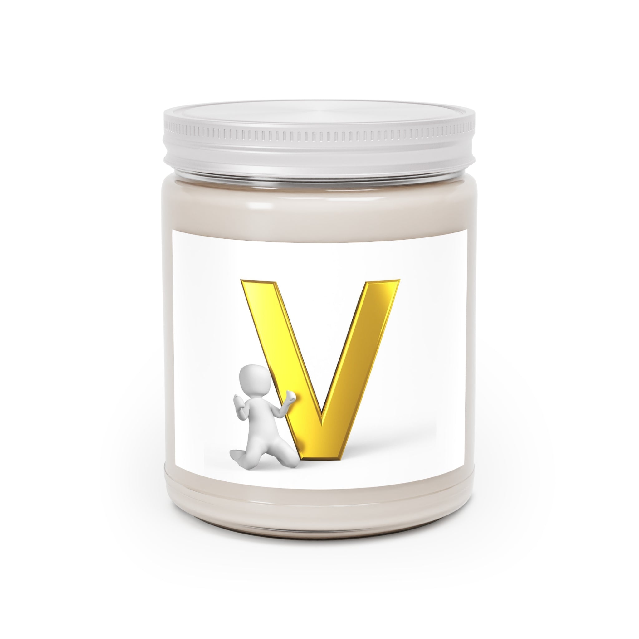Gold Letter V Monogram Candle Soy Jar | 9oz