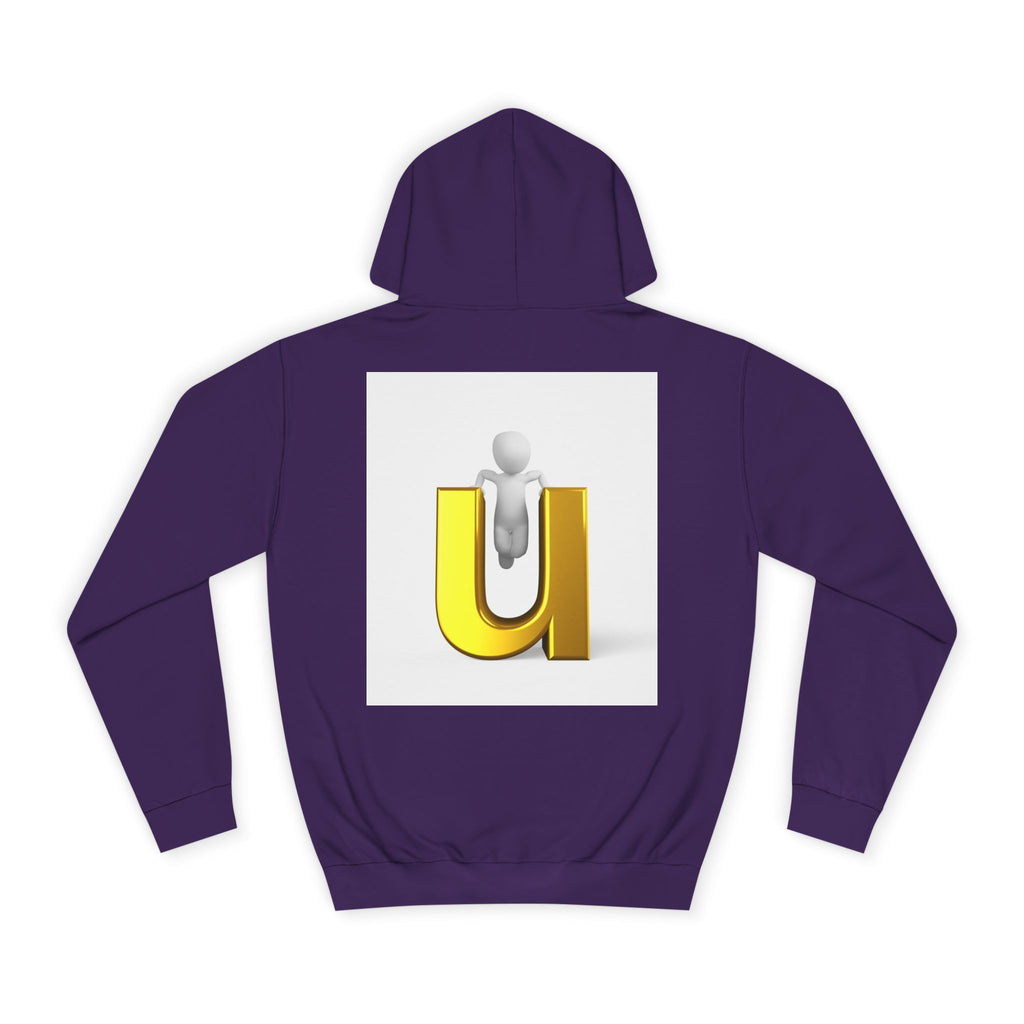 3D Gold Letter U Hoodie | Minimal Initial Sweatshirt