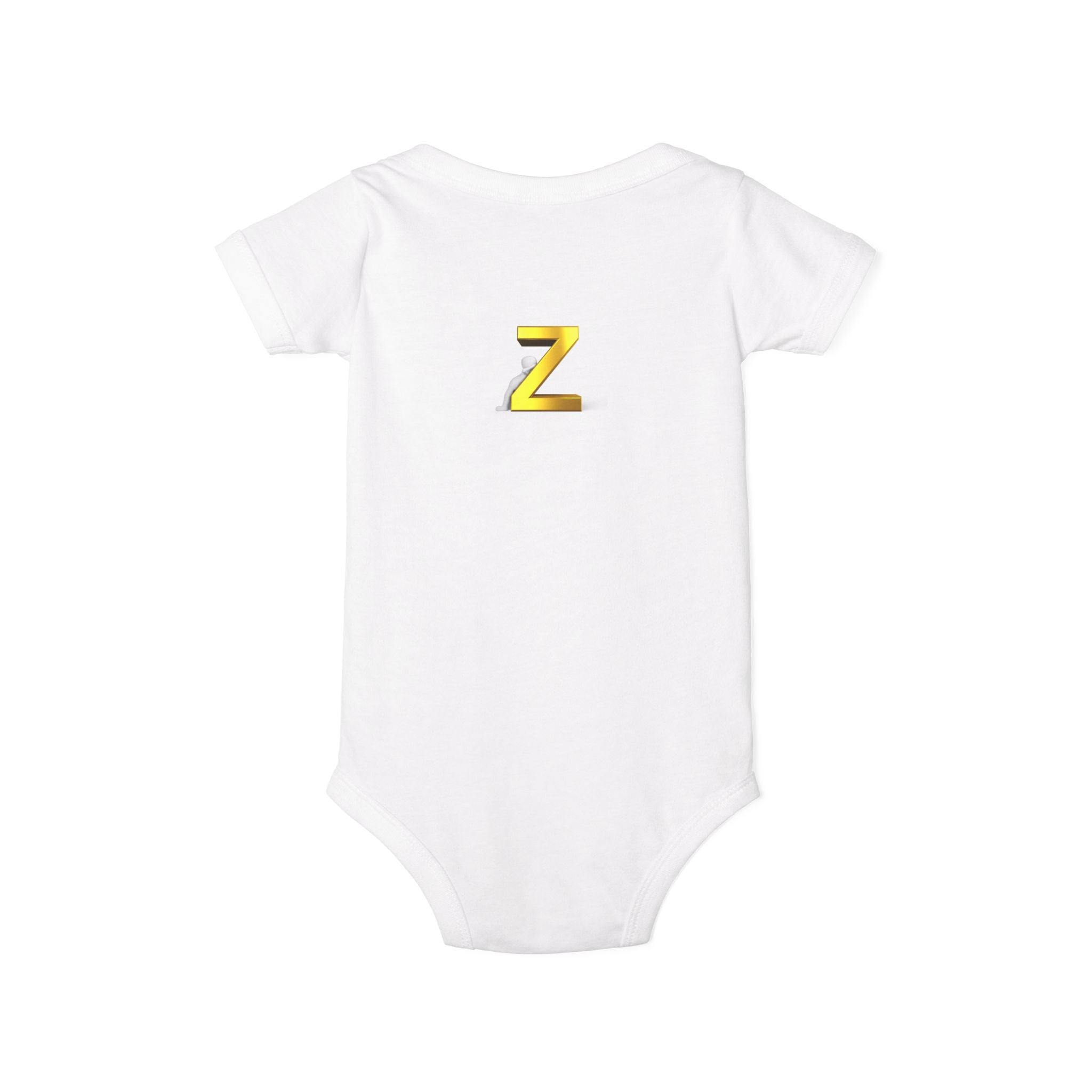 Gold Letter Z Infant Onesie | Baby Monogram Bodysuit