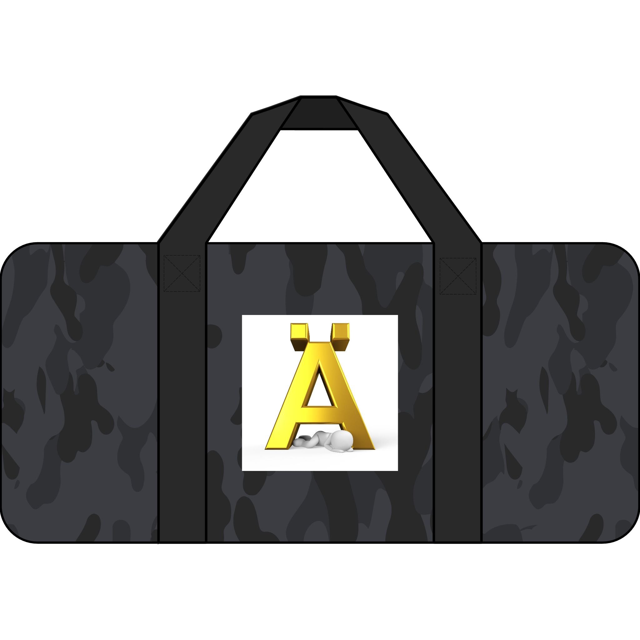 Gold Letter Ä Logo Travel Duffel Bag | Checker or Camo Strap Options