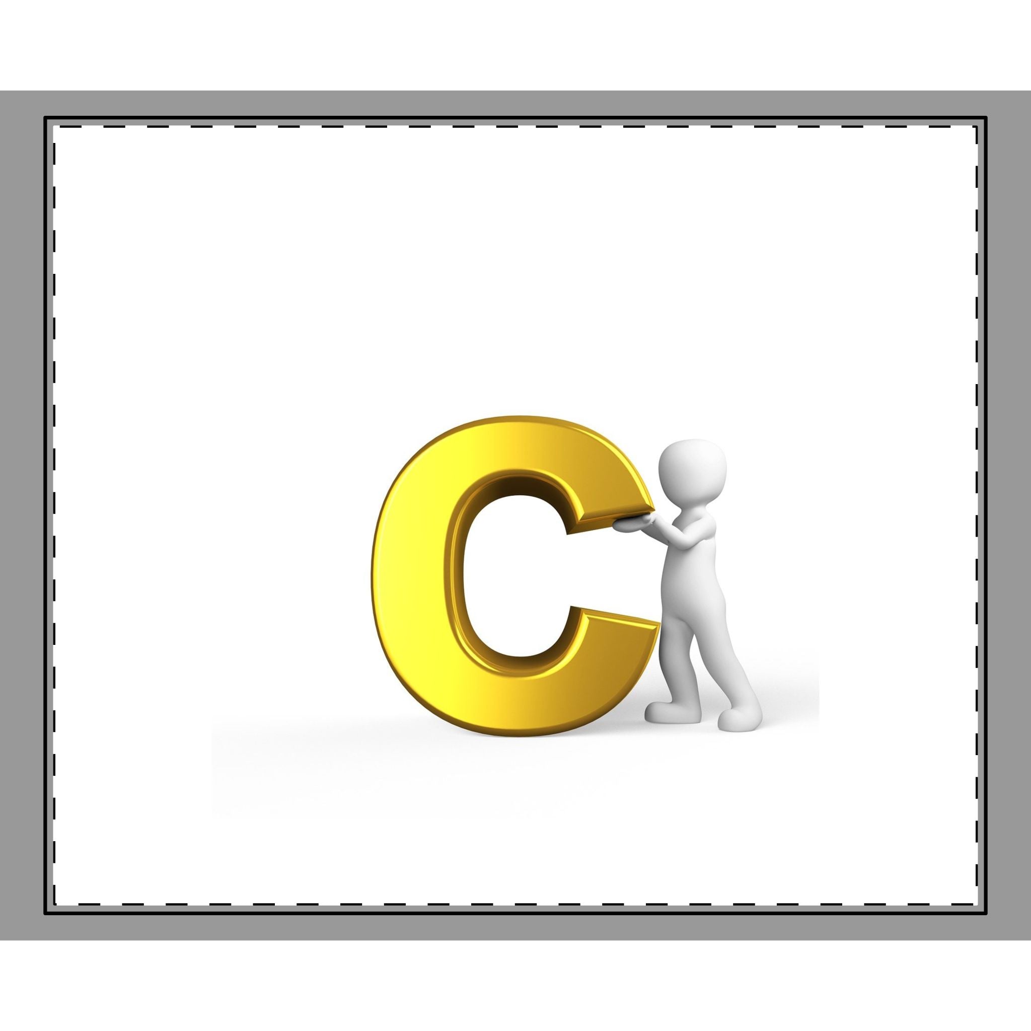 Woven-Style Coverlet | 3D Gold Letter C