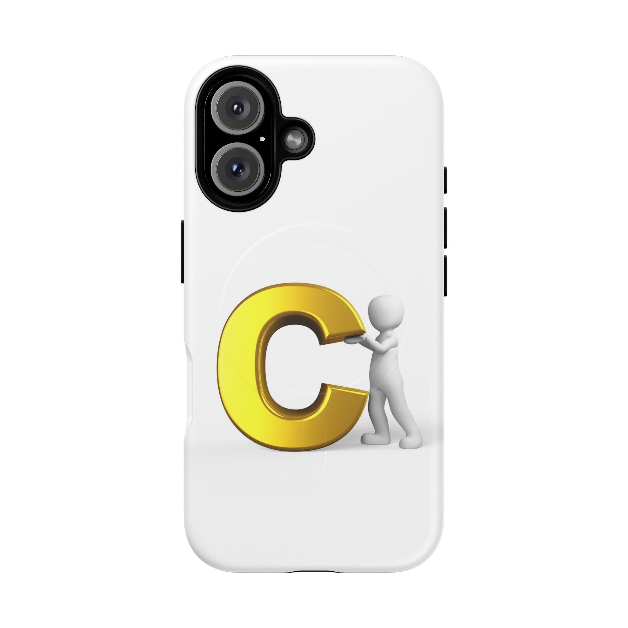 Coque de téléphone Monogramme Lettre C Dorée | Coque magnétique robuste