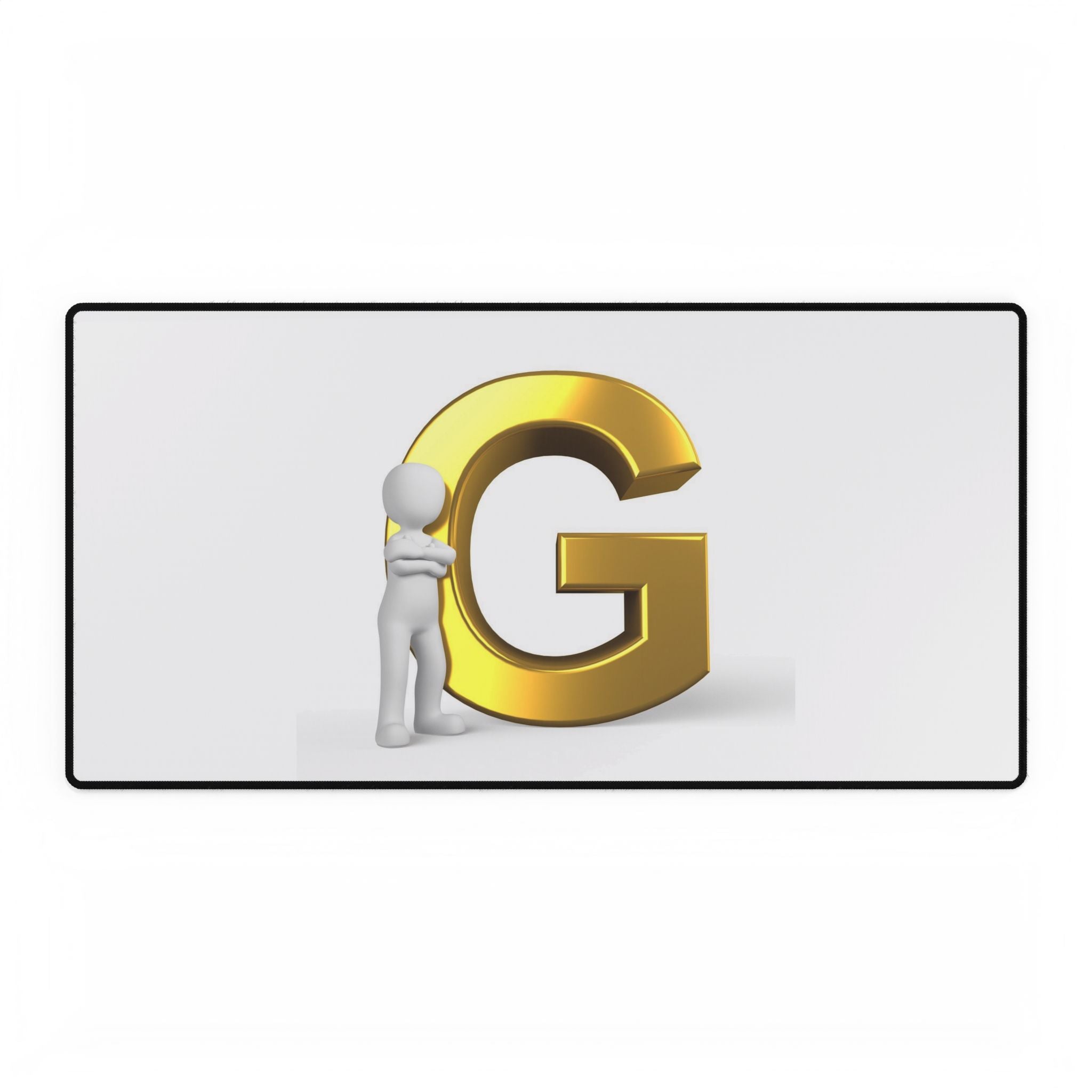 Gold G Buchstaben Schreibtischunterlage | Schreibtischunterlage mit Initiale G, Monogramm-Mauspad