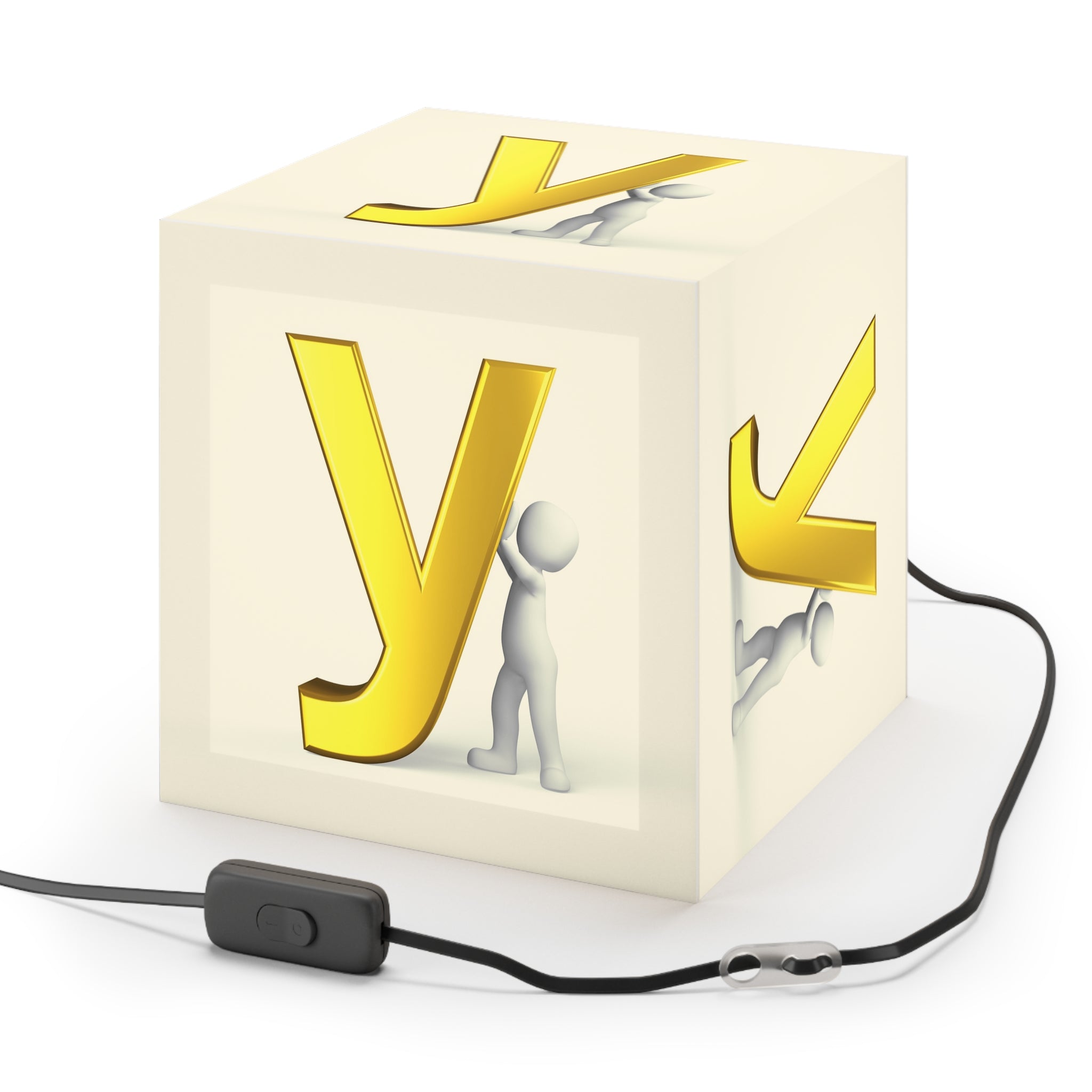 Gold Letter Y Light Cube Lamp | Alphabet Nursery Hanging Light