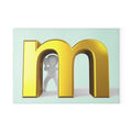 Gold Letter M with 3D Figure Glass Cutting Board | Monogram Kitchen Decor