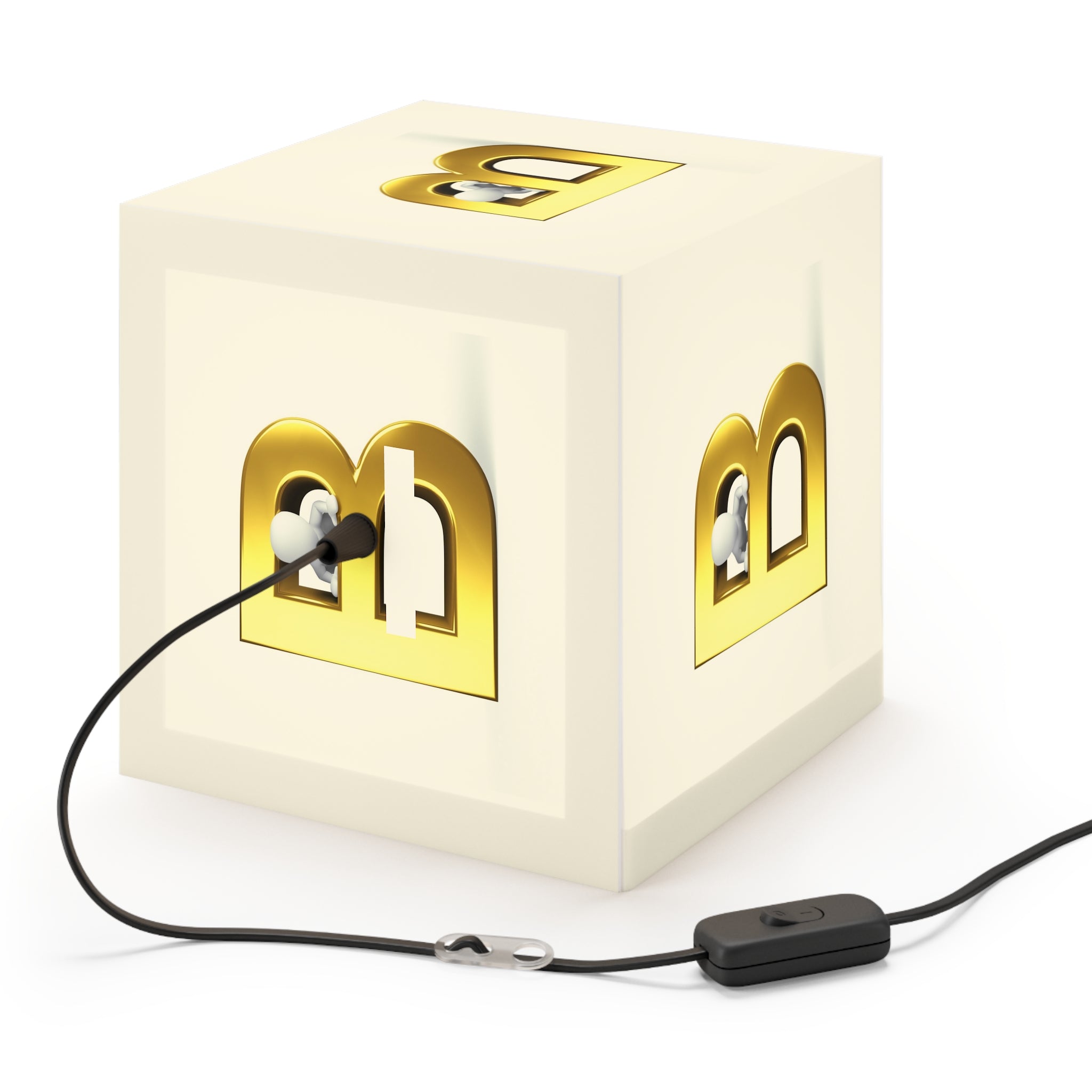 Gold Letter B Light Cube Lamp | Alphabet Nursery Night Light