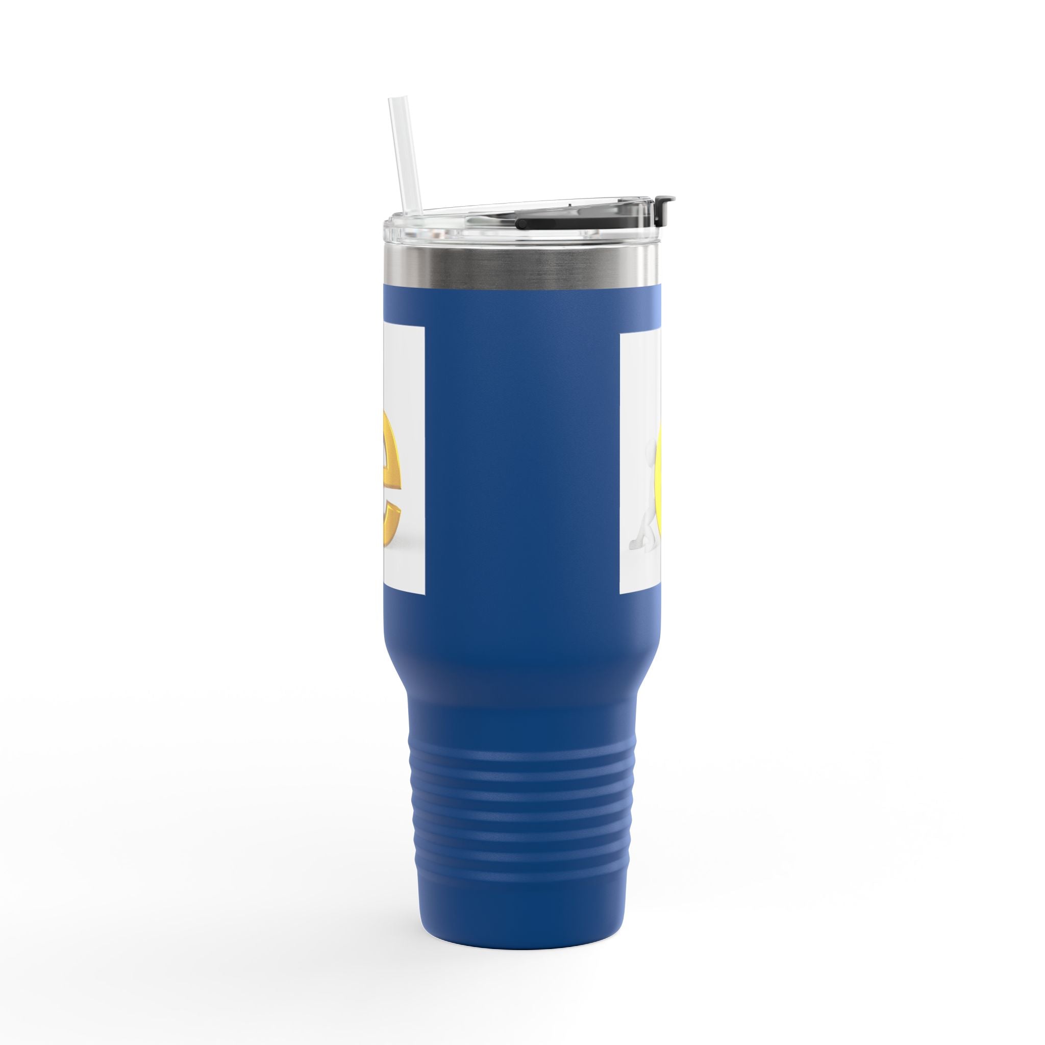 Mug de voyage personnage lettre E en 3D jaune | Gobelet isotherme 40oz