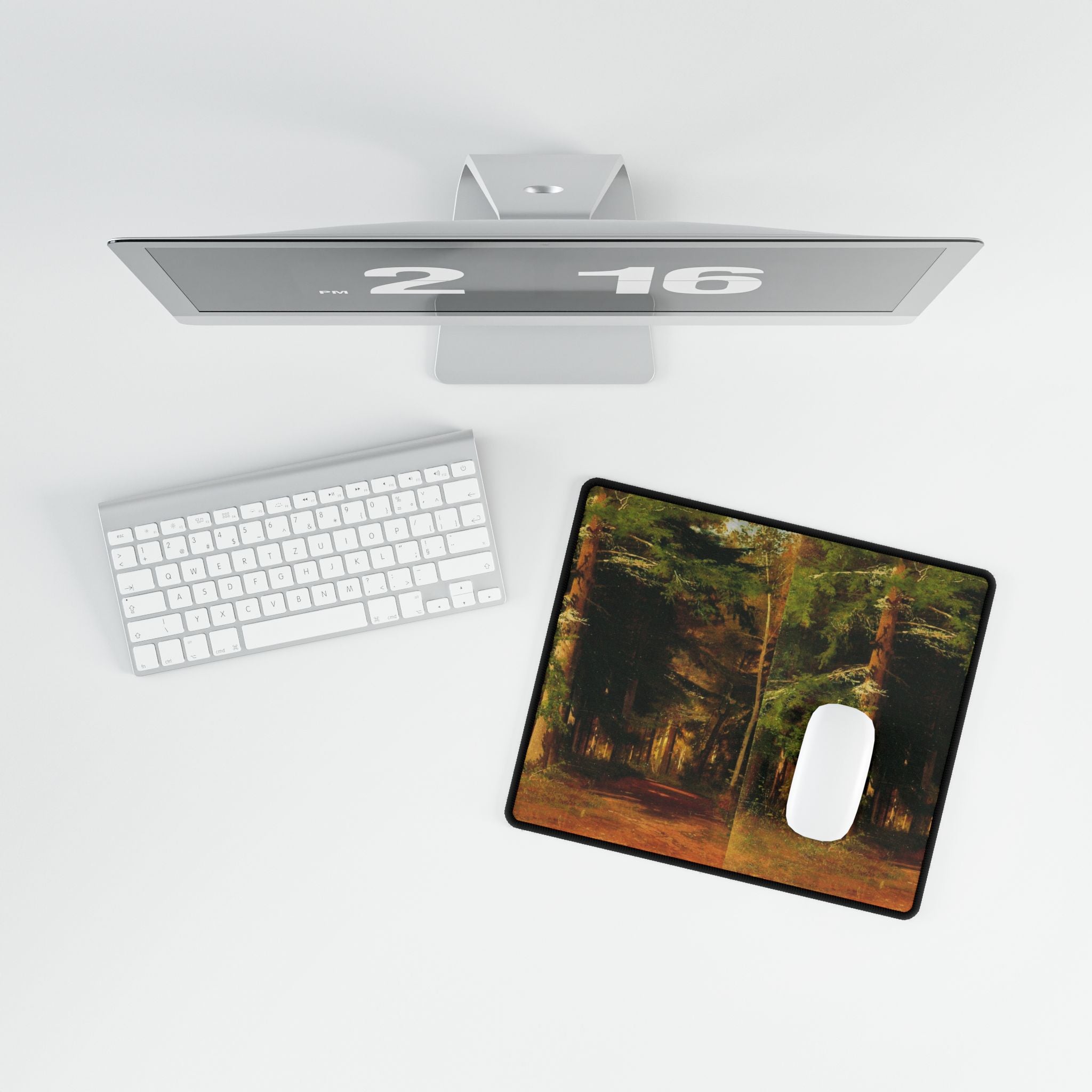 Forest Path Painting Desk Mat | Scenic Woodland Mousepad Deskmat