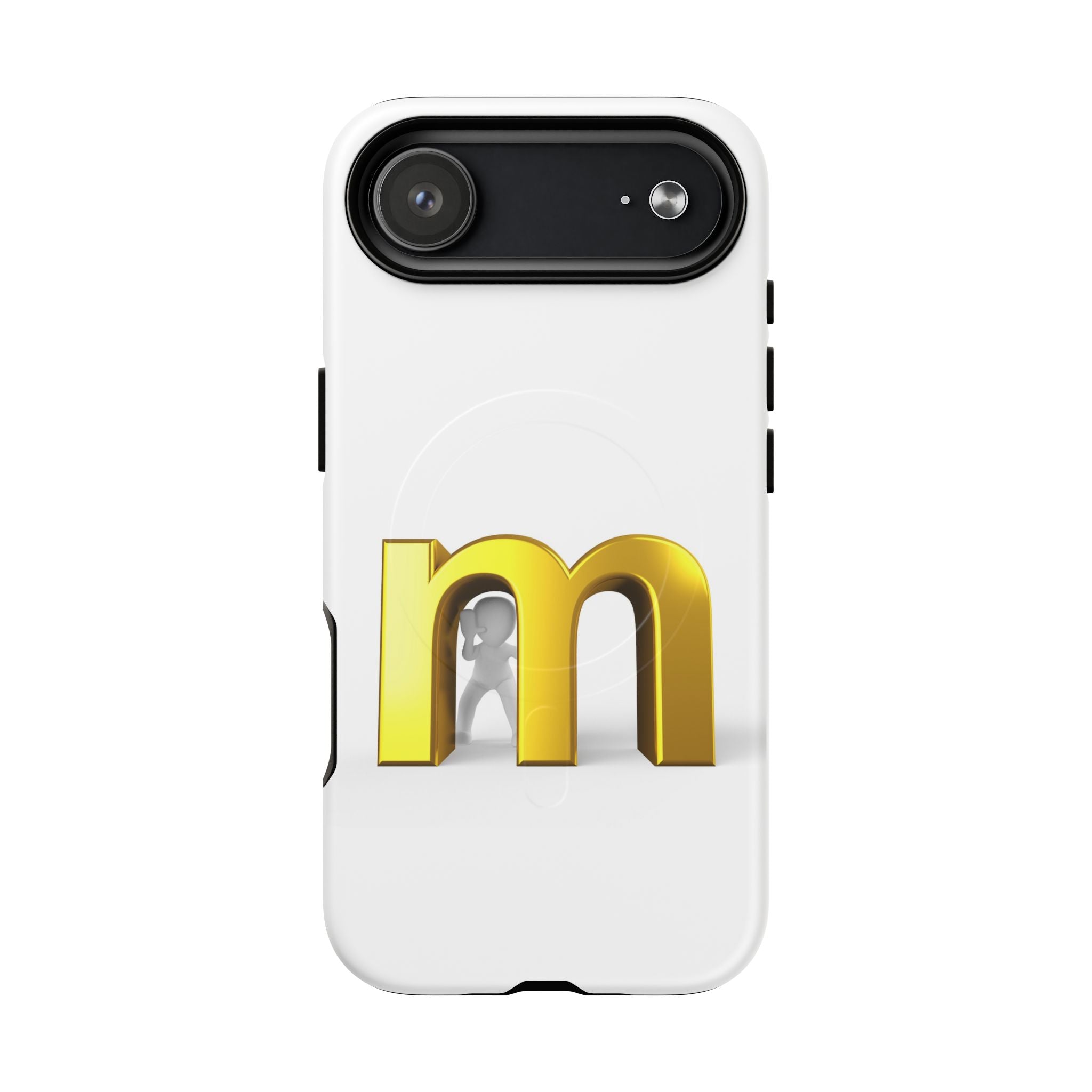 Coque de téléphone Lettre M dorée | Coque magnétique renforcée, Initiale Monogramme