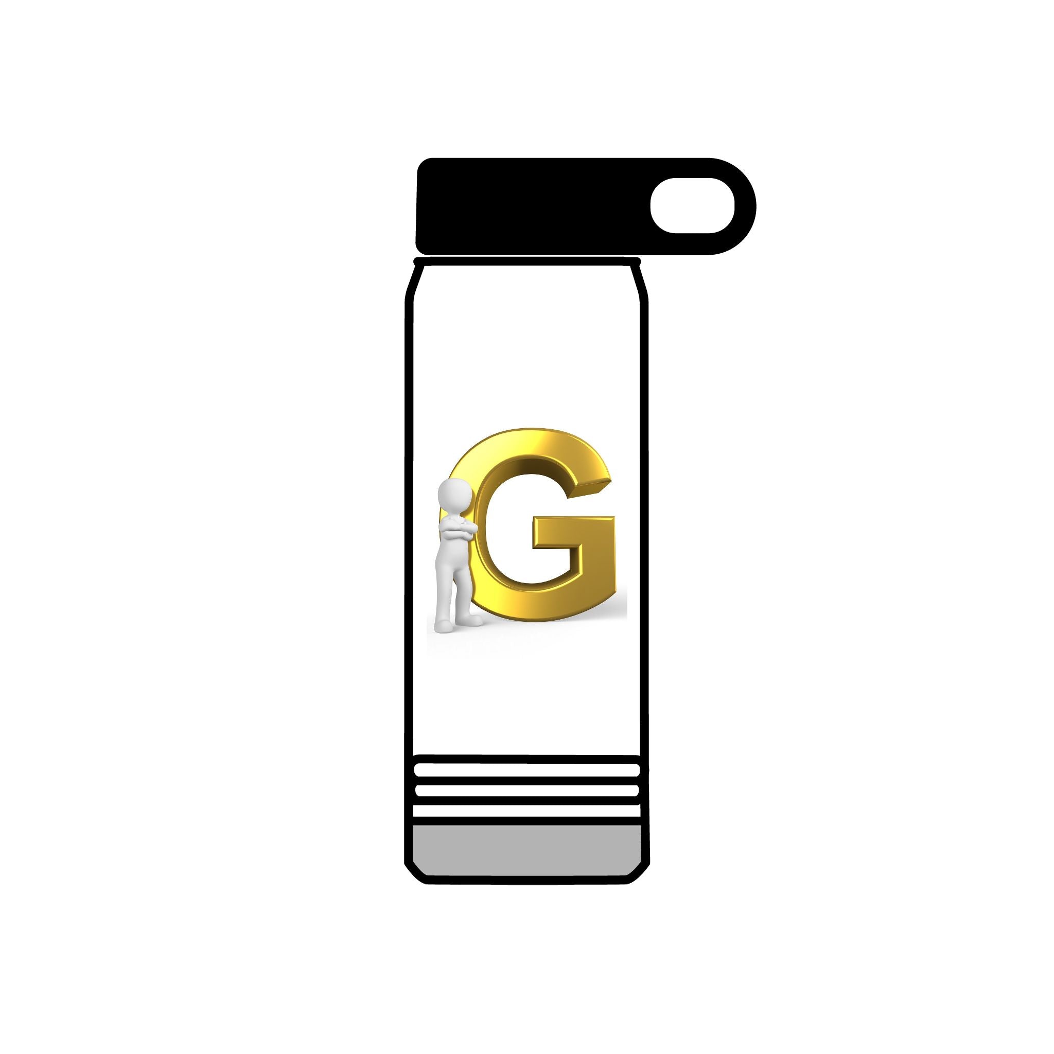 Gold Letter G Initial Water Bottle | 20oz