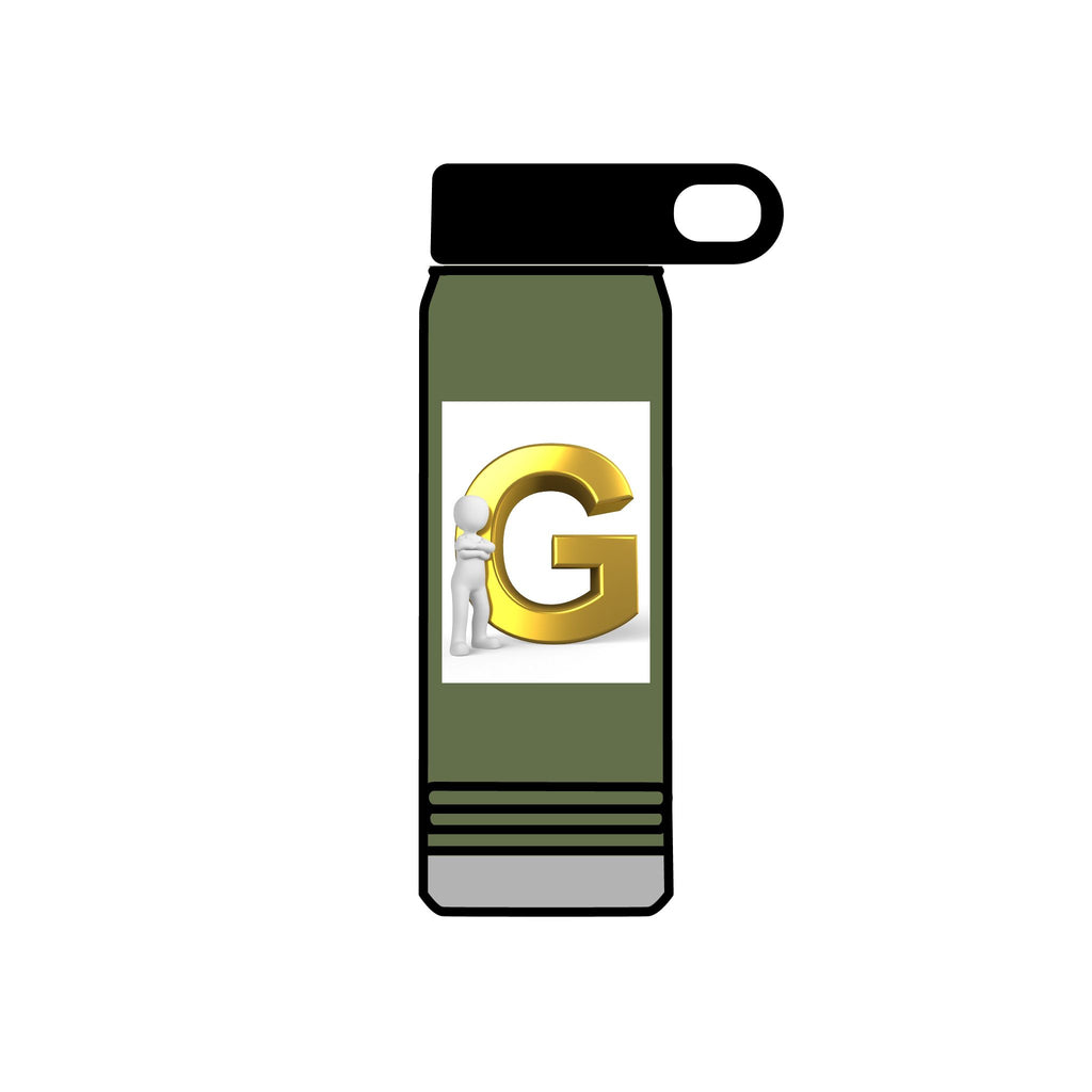 Gold Letter G Initial Water Bottle | 20oz