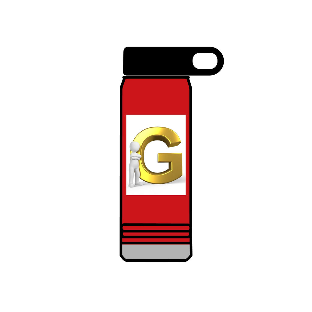 Gold Letter G Initial Water Bottle | 20oz