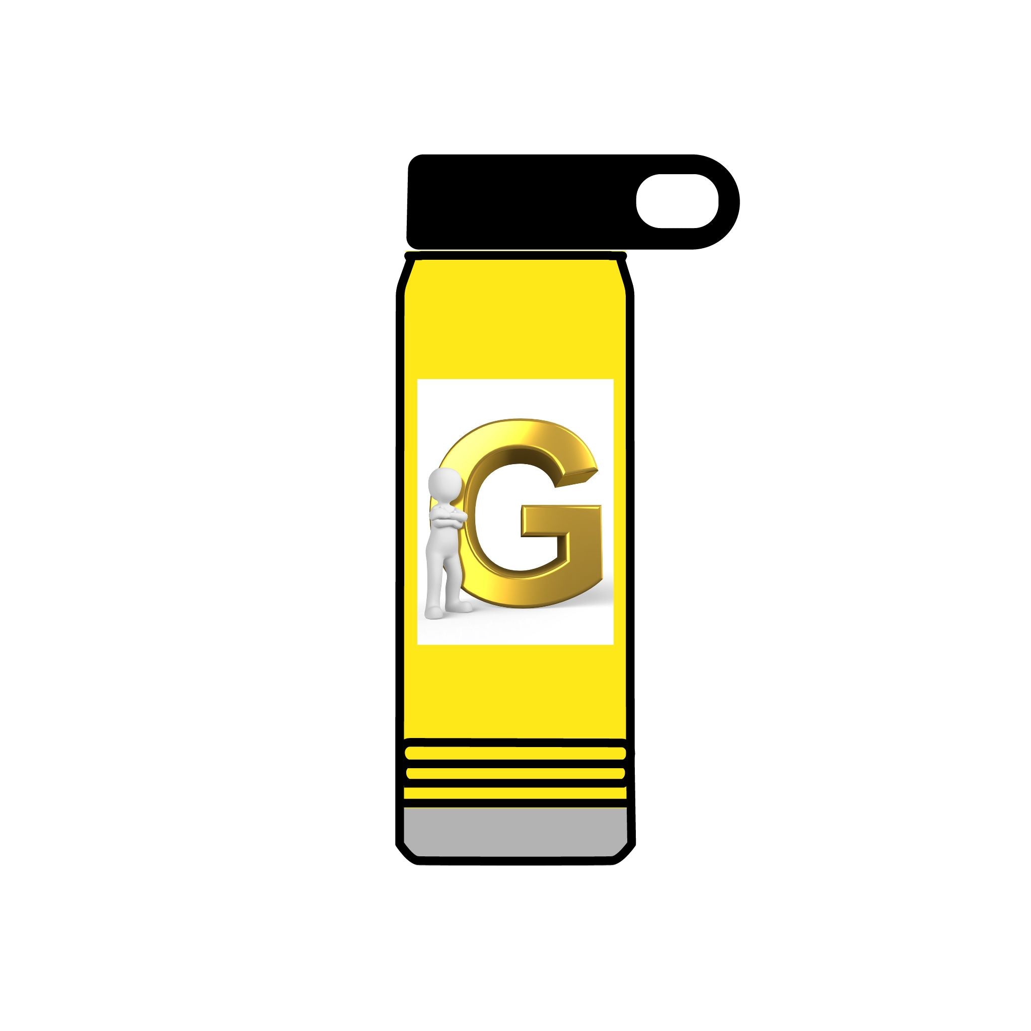 Gold Letter G Initial Water Bottle | 20oz