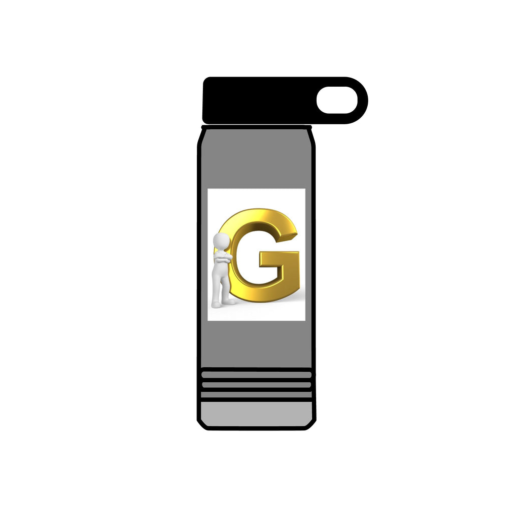Gold Letter G Initial Water Bottle | 20oz