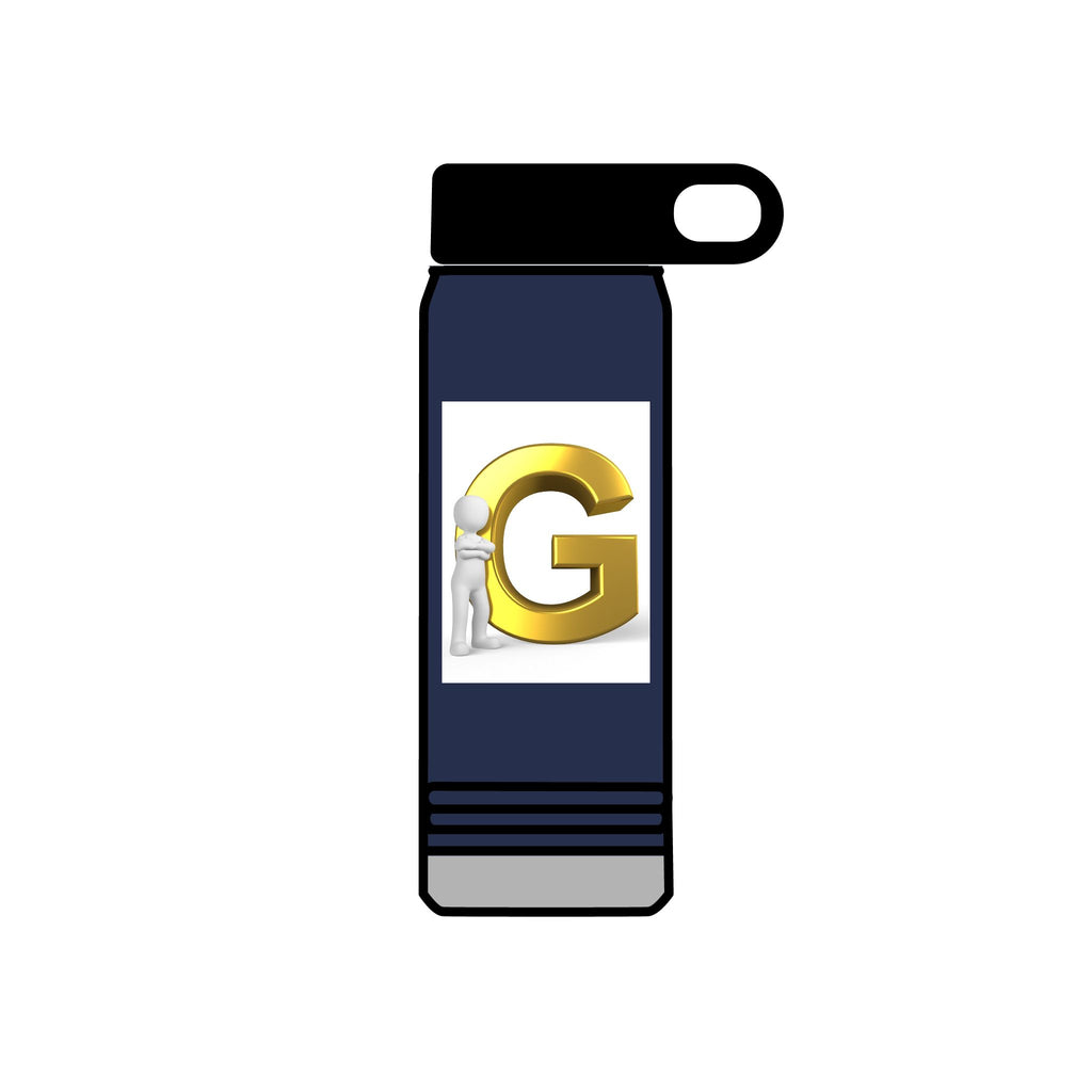 Gold Letter G Initial Water Bottle | 20oz