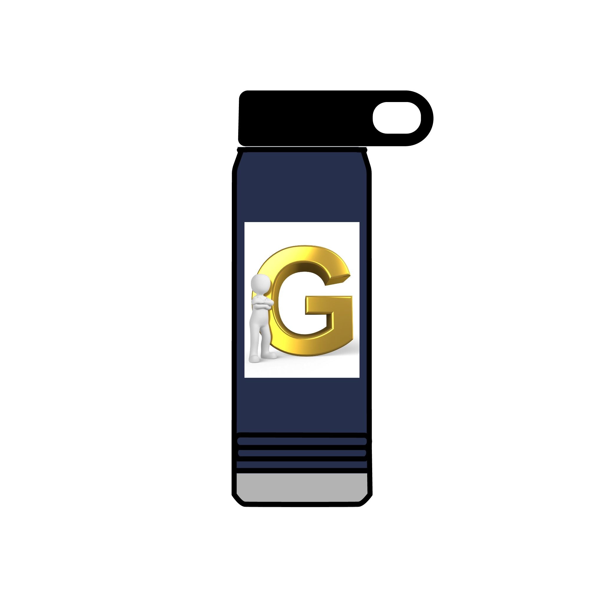 Gold Letter G Initial Water Bottle | 20oz