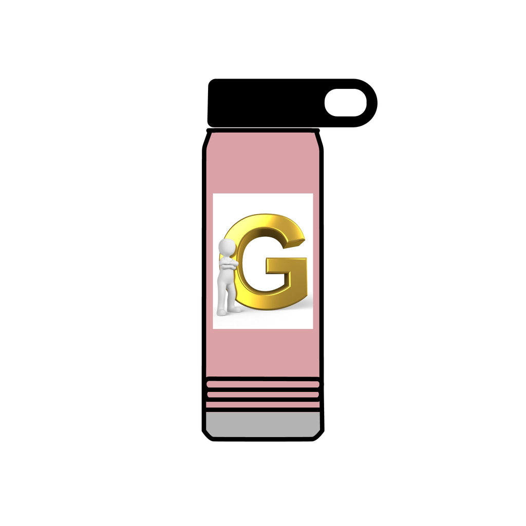 Gold Letter G Initial Water Bottle | 20oz