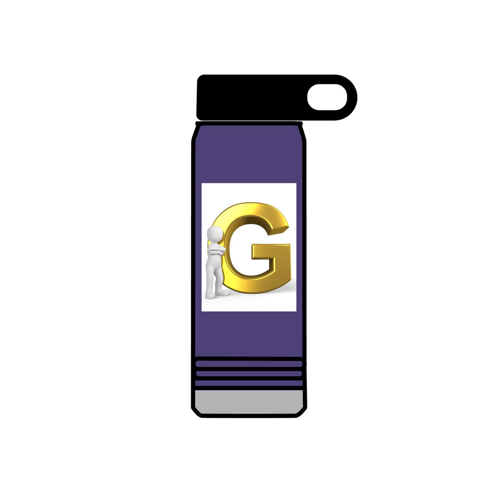 Gold Letter G Initial Water Bottle | 20oz