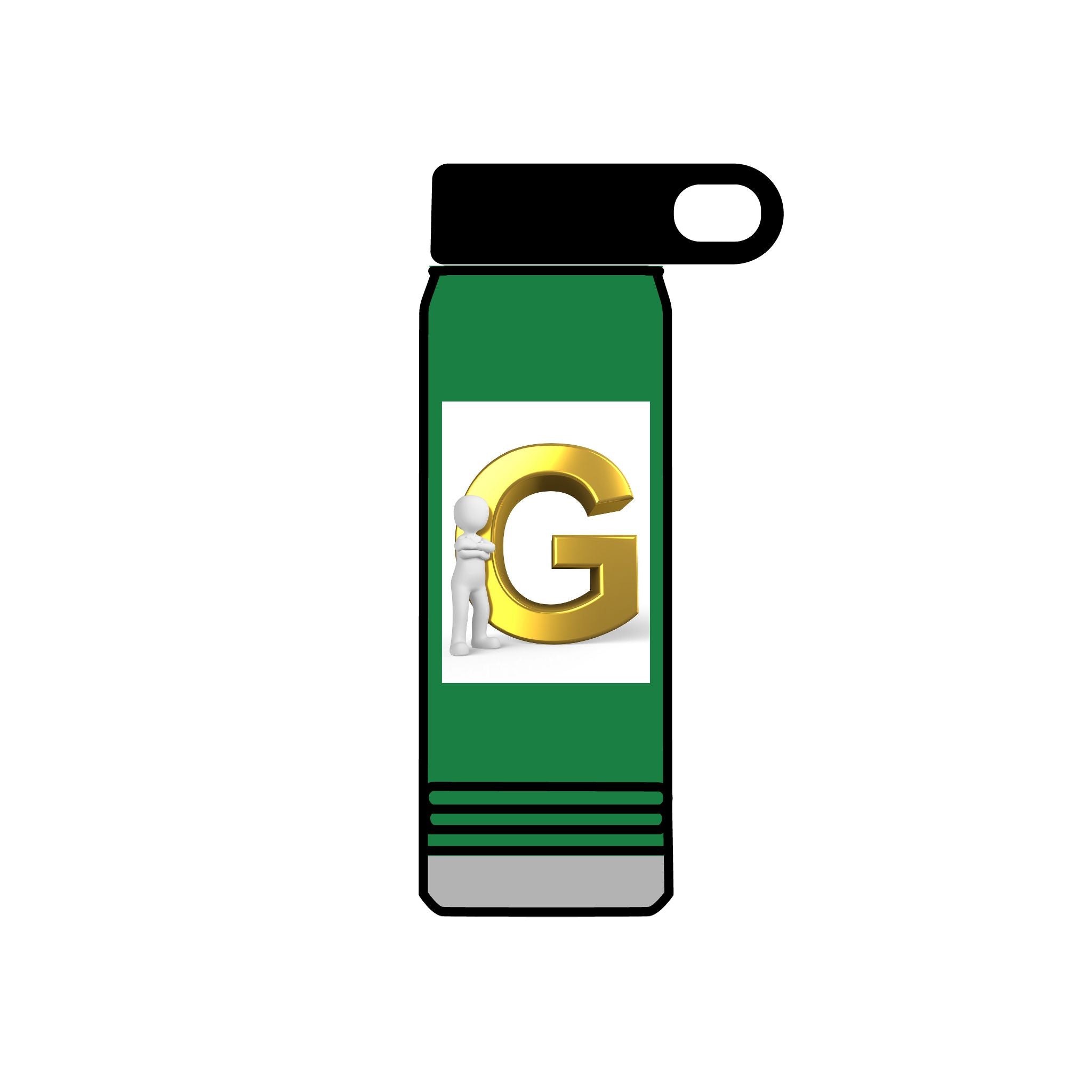 Gold Letter G Initial Water Bottle | 20oz