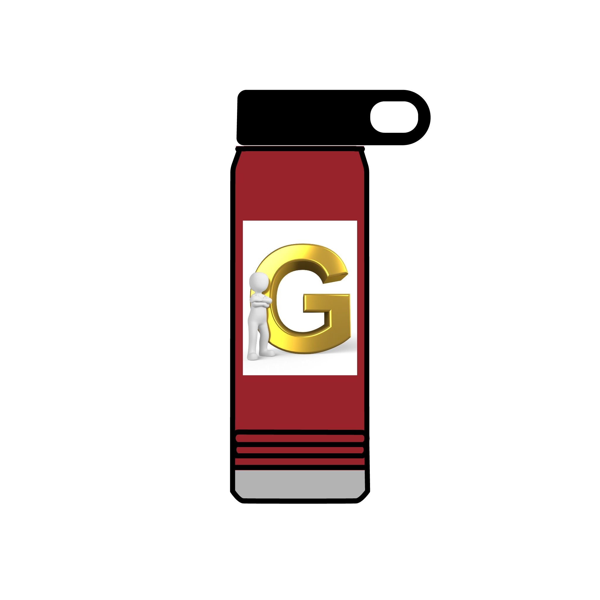 Gold Letter G Initial Water Bottle | 20oz