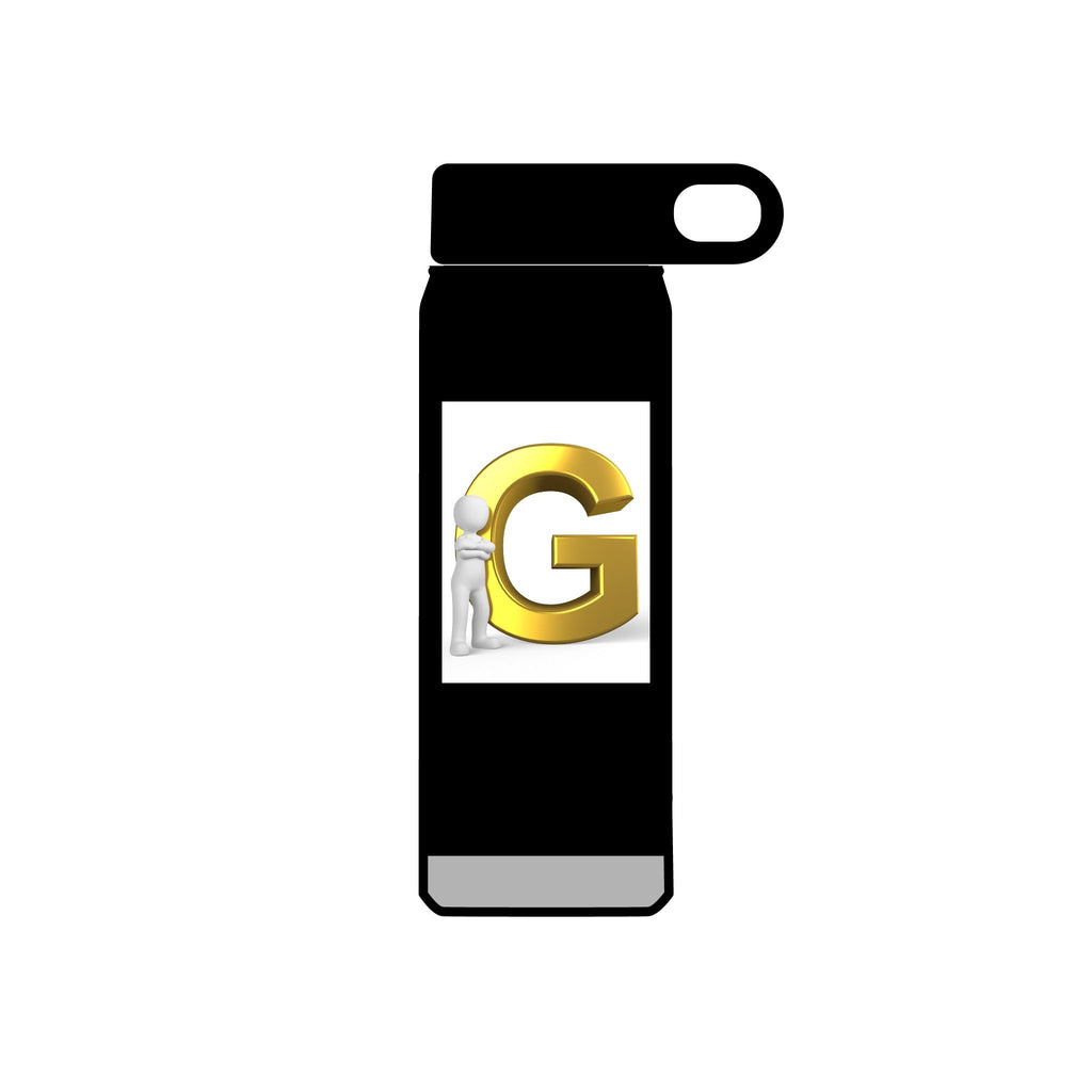 Gold Letter G Initial Water Bottle | 20oz