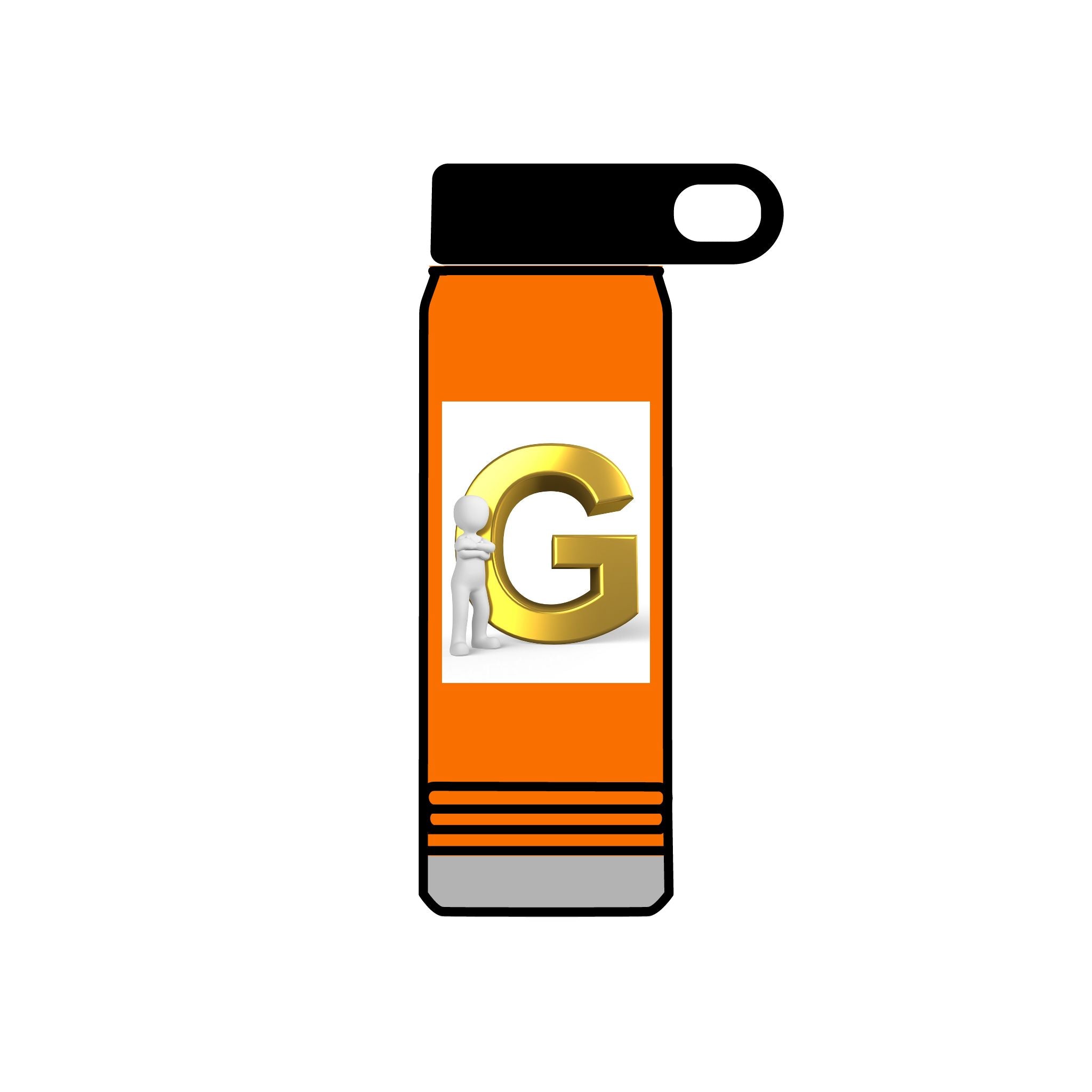 Gold Letter G Initial Water Bottle | 20oz