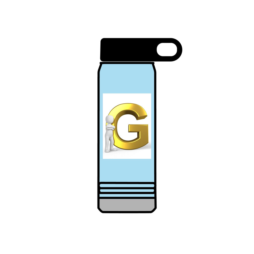 Gold Letter G Initial Water Bottle | 20oz