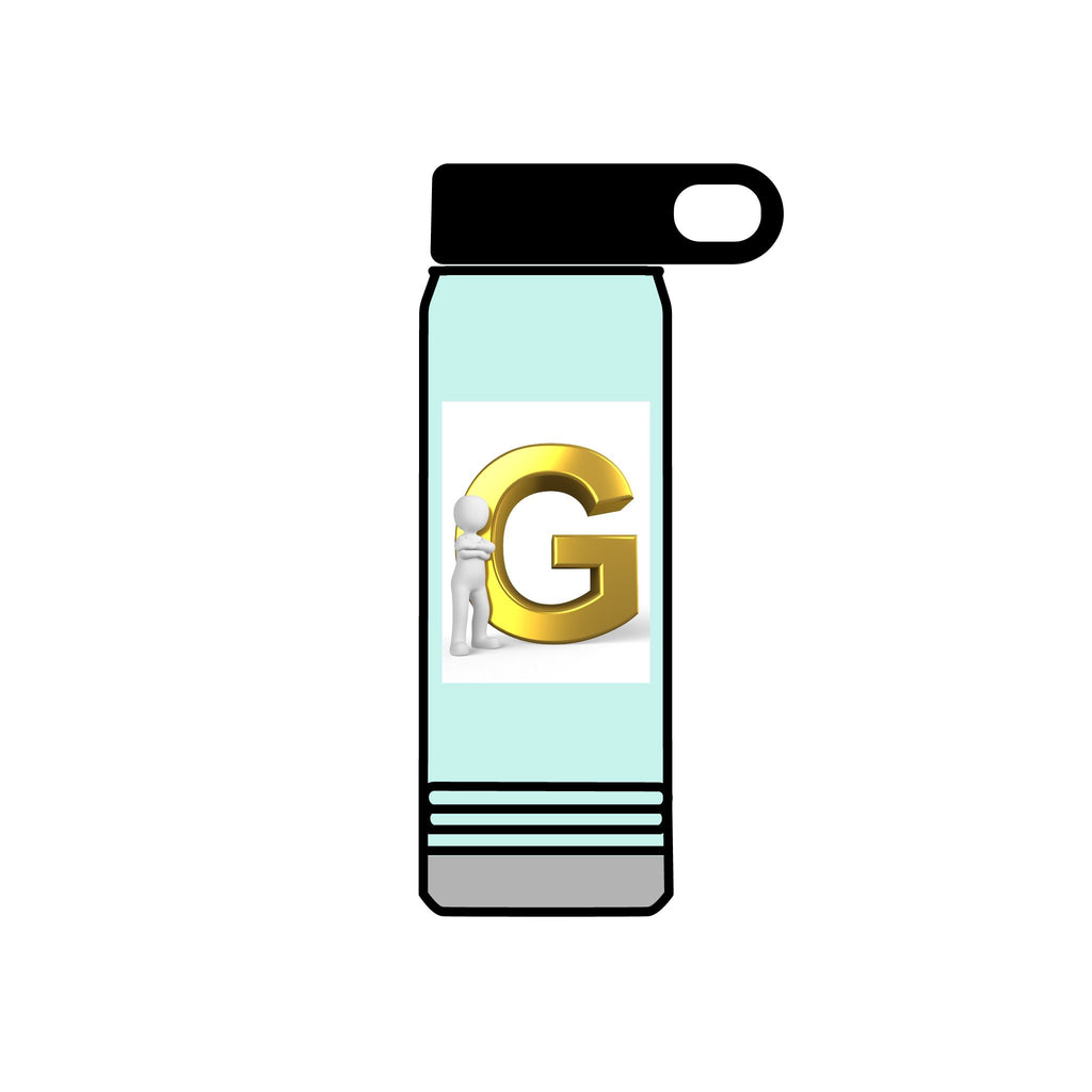 Gold Letter G Initial Water Bottle | 20oz