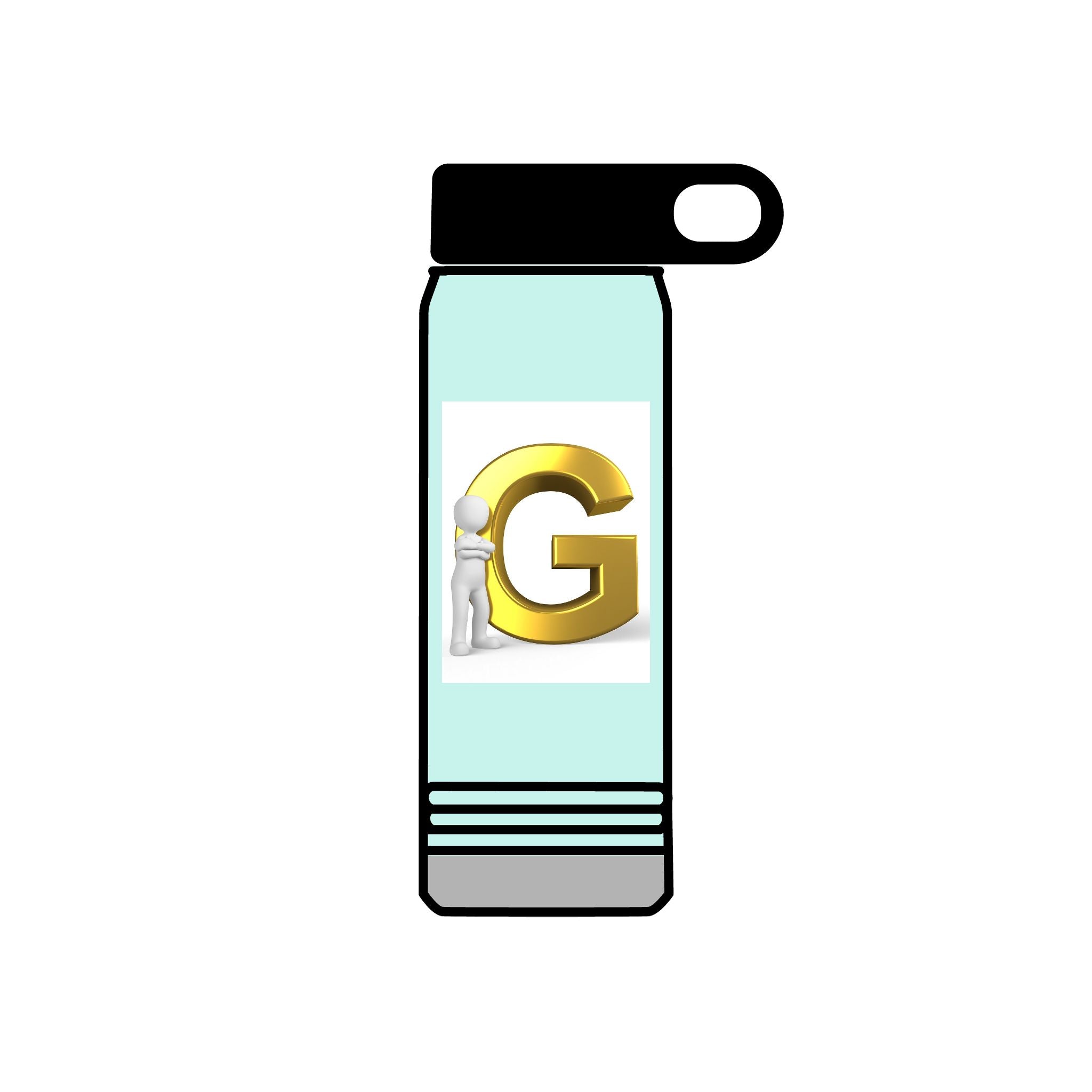 Gold Letter G Initial Water Bottle | 20oz