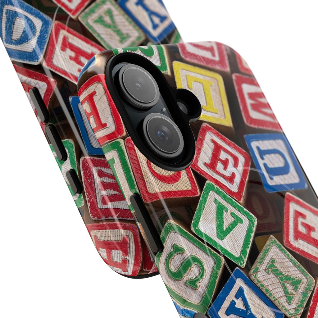 Vintage Alphabet Blocks Phone Case | Tough Magnetic Case