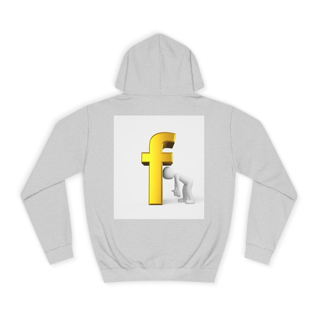 Yellow 3D Letter F Kneeling Figure Hoodie | Typography Graphic