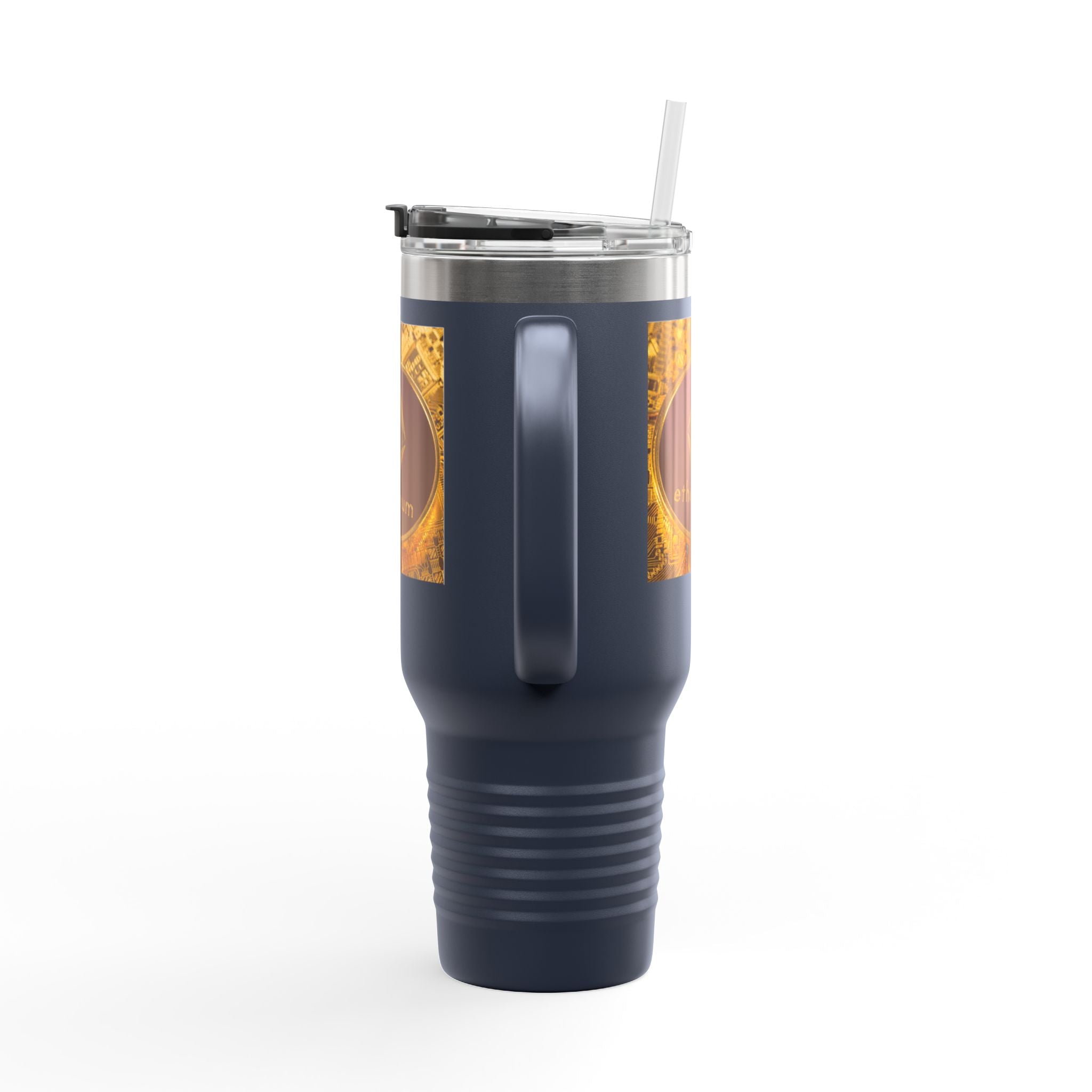 Ethereum Coin Design 40oz Travel Mug | Crypto Logo Insulated Tumbler
