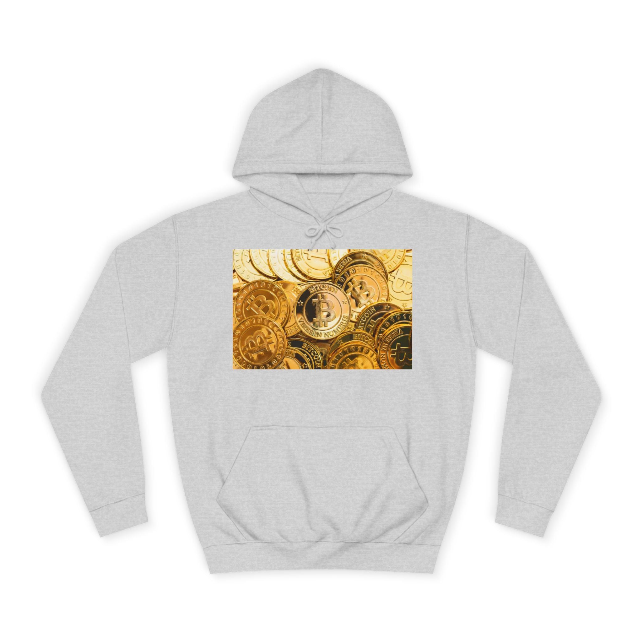 Golden Bitcoin Coins Hoodie | Crypto Cryptocurrency Crypto Art, Digital Currency Apparel