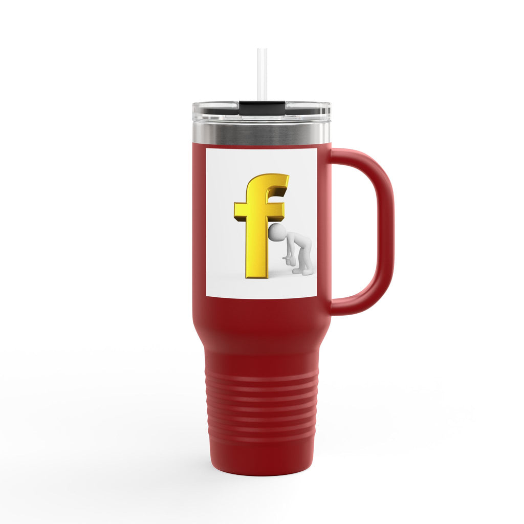 3D Letter F Graphic Travel Mug | 40oz Insulated Tumbler