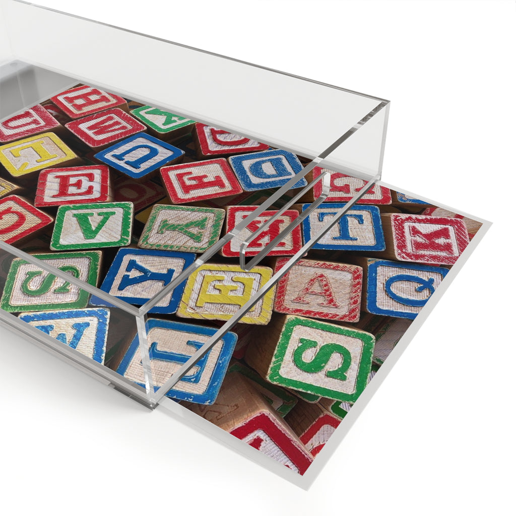 Colorful Alphabet Blocks Acrylic Serving Tray | Kids Nursery Decor