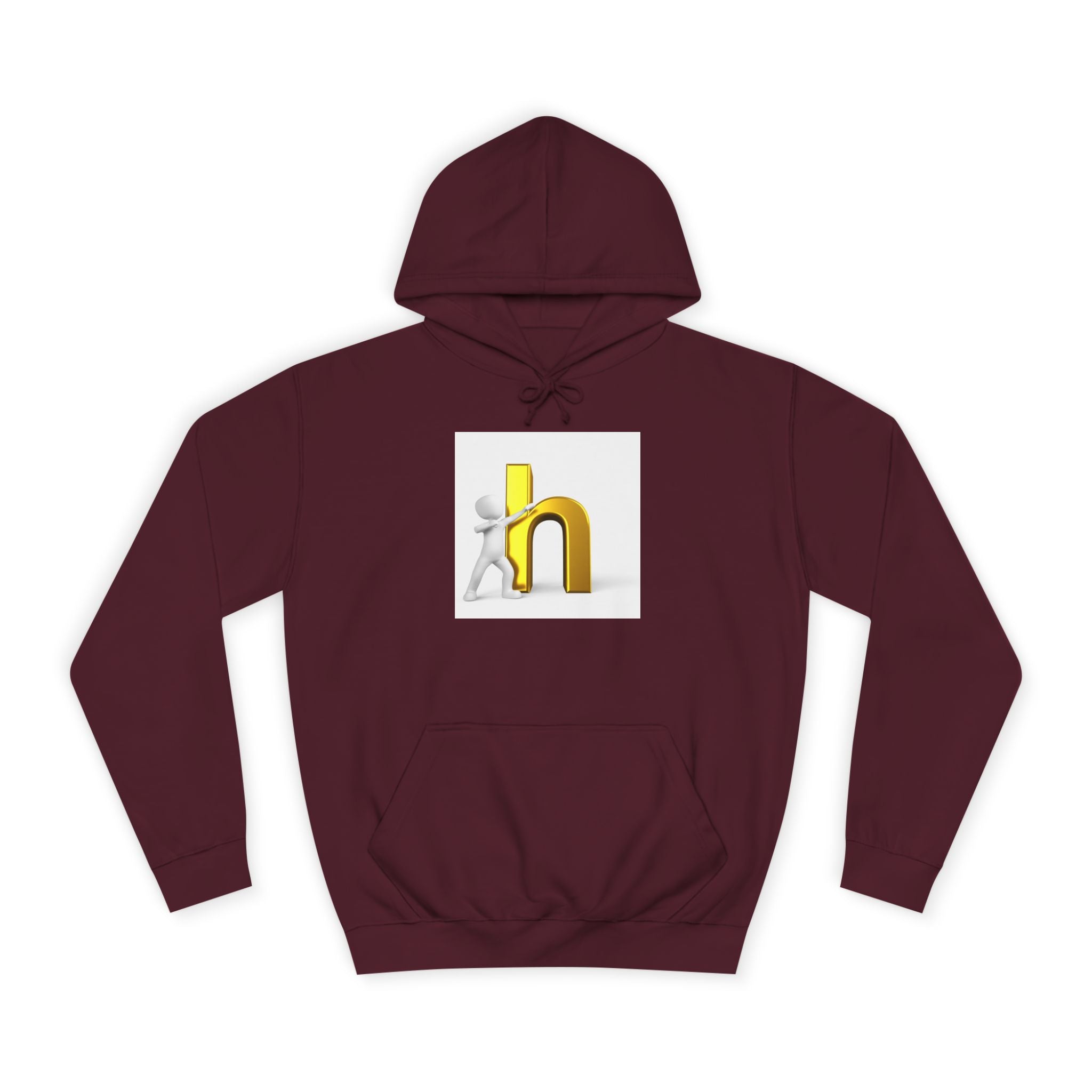 3D Gold Letter H Design Hoodie | Letterman Initial Hoodie