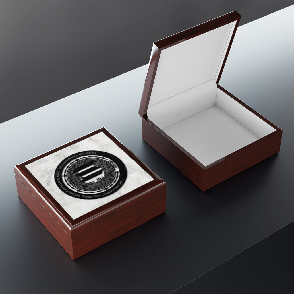 Solana Coin design Jewelry Box | Crypto logo keepsake box