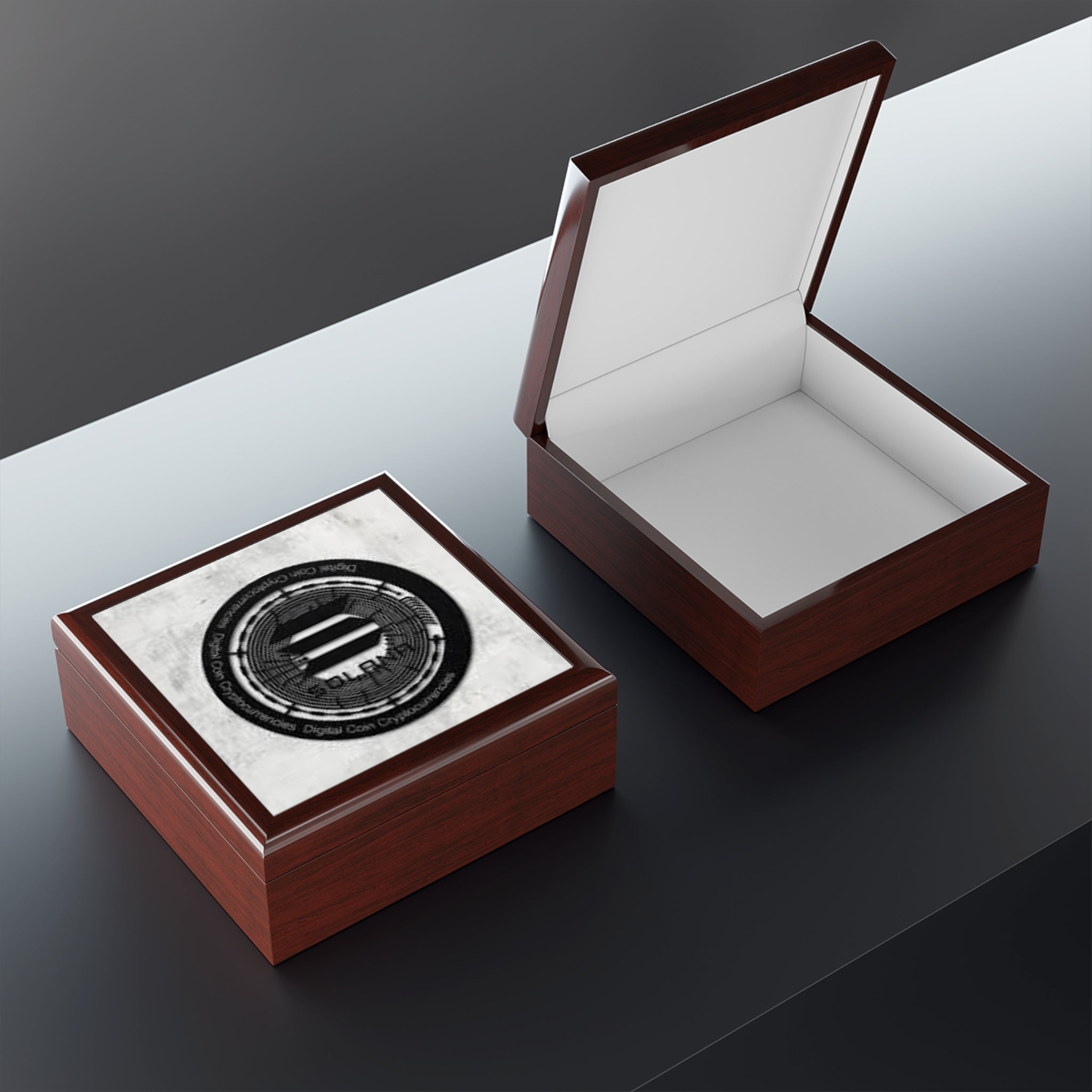Solana Coin design Jewelry Box | Crypto logo keepsake box