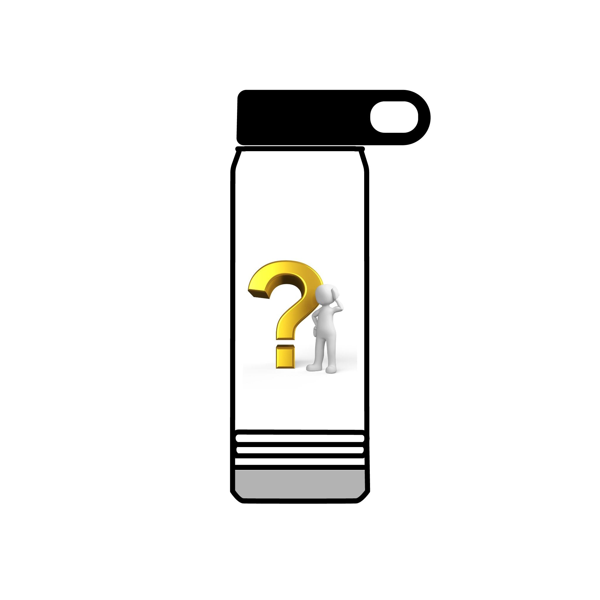 Gold Question Mark Figure Water Bottle | 20oz