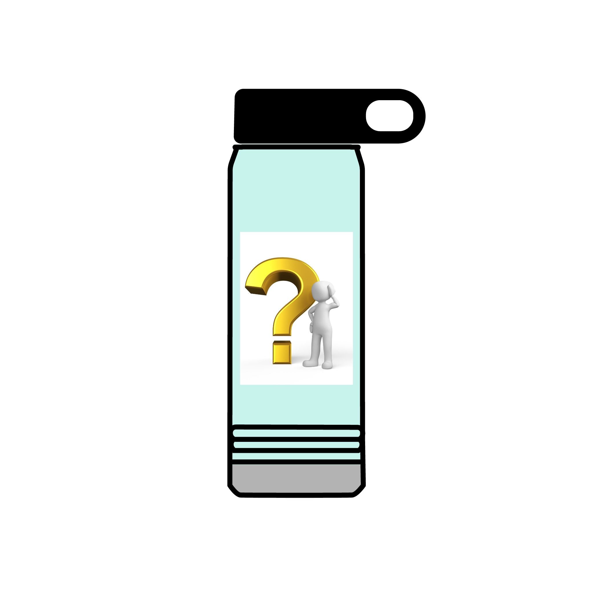 Gold Question Mark Figure Water Bottle | 20oz