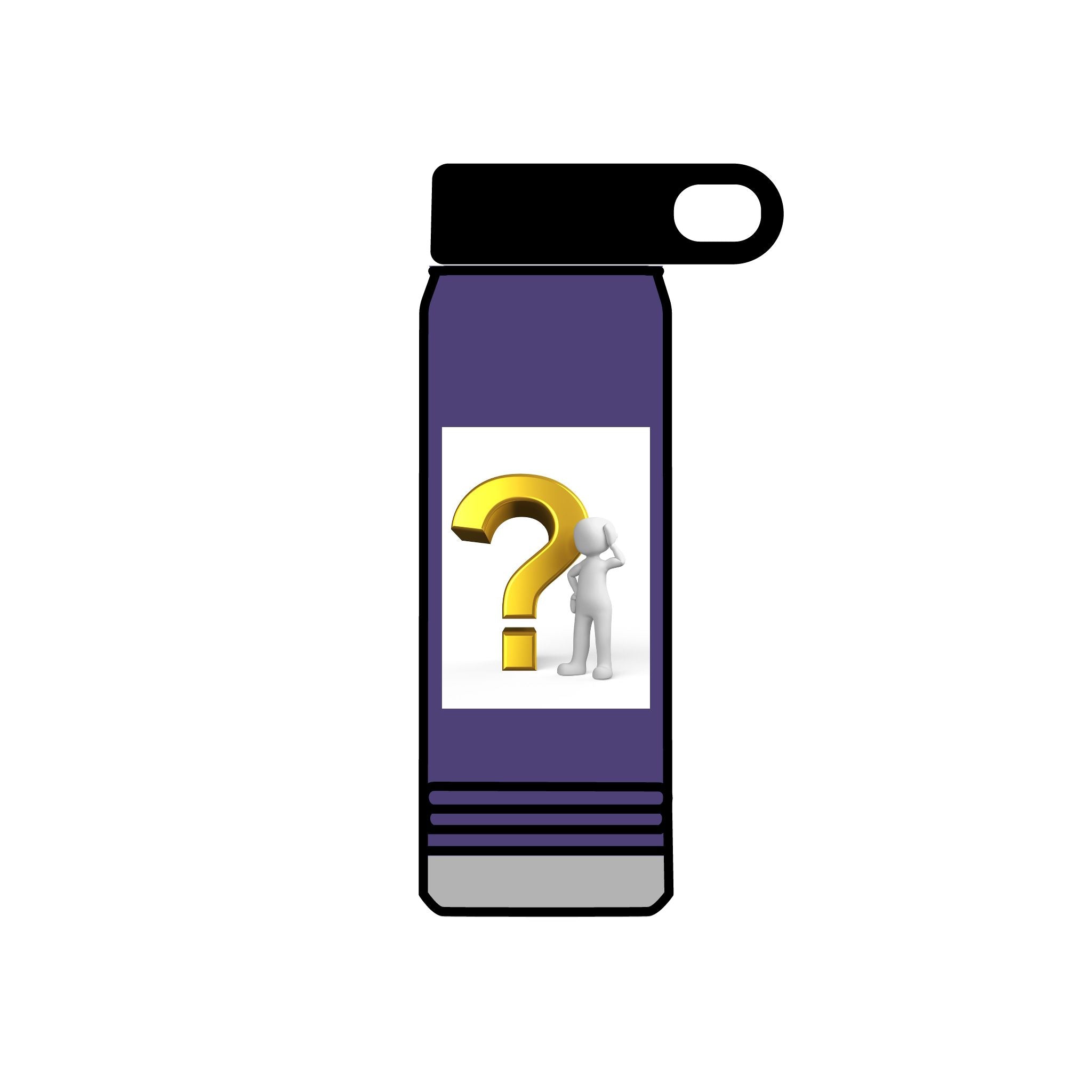 Gold Question Mark Figure Water Bottle | 20oz
