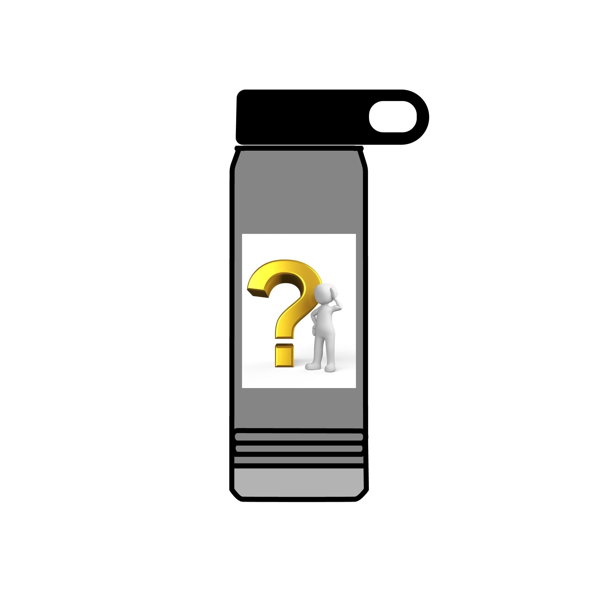 Gold Question Mark Figure Water Bottle | 20oz