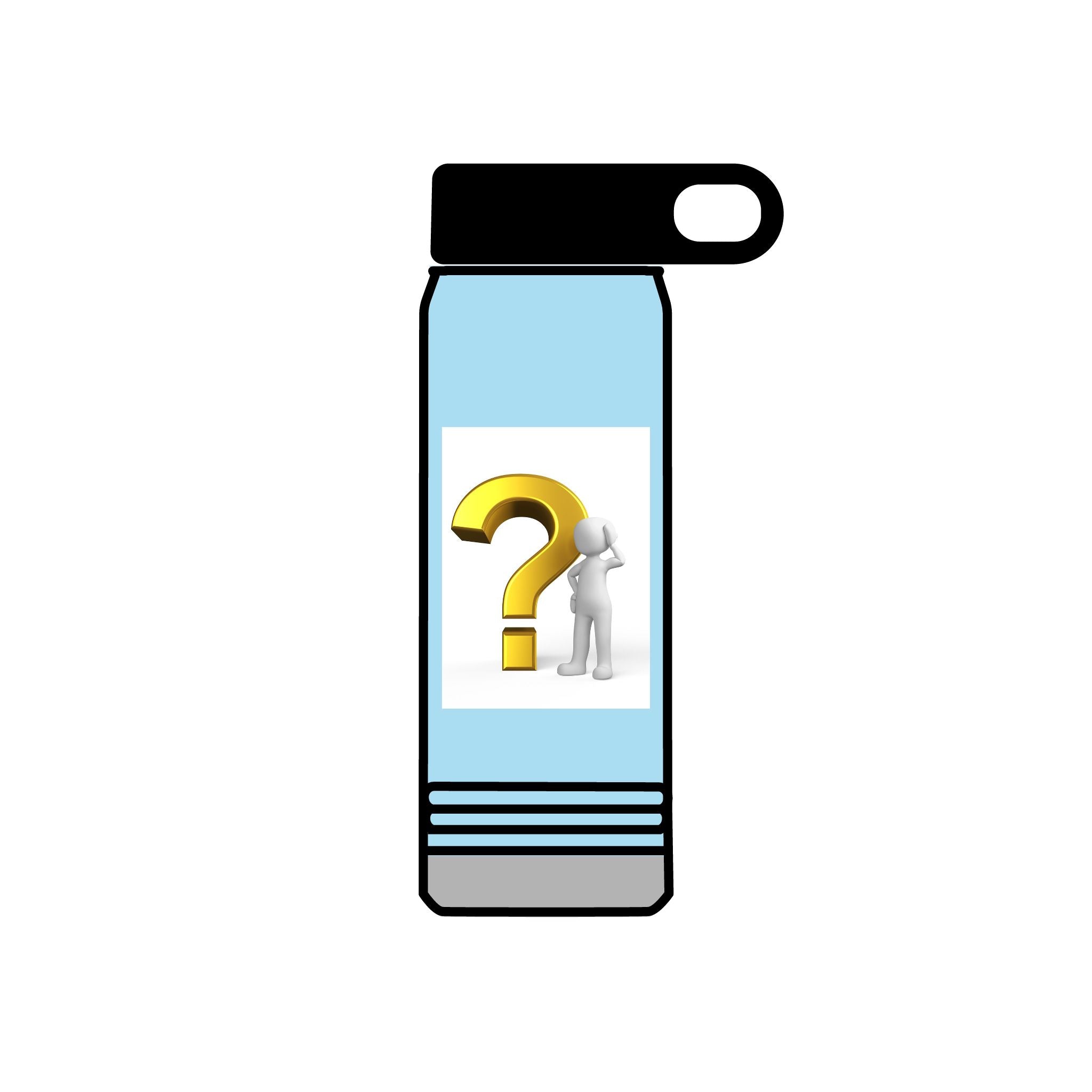Gold Question Mark Figure Water Bottle | 20oz