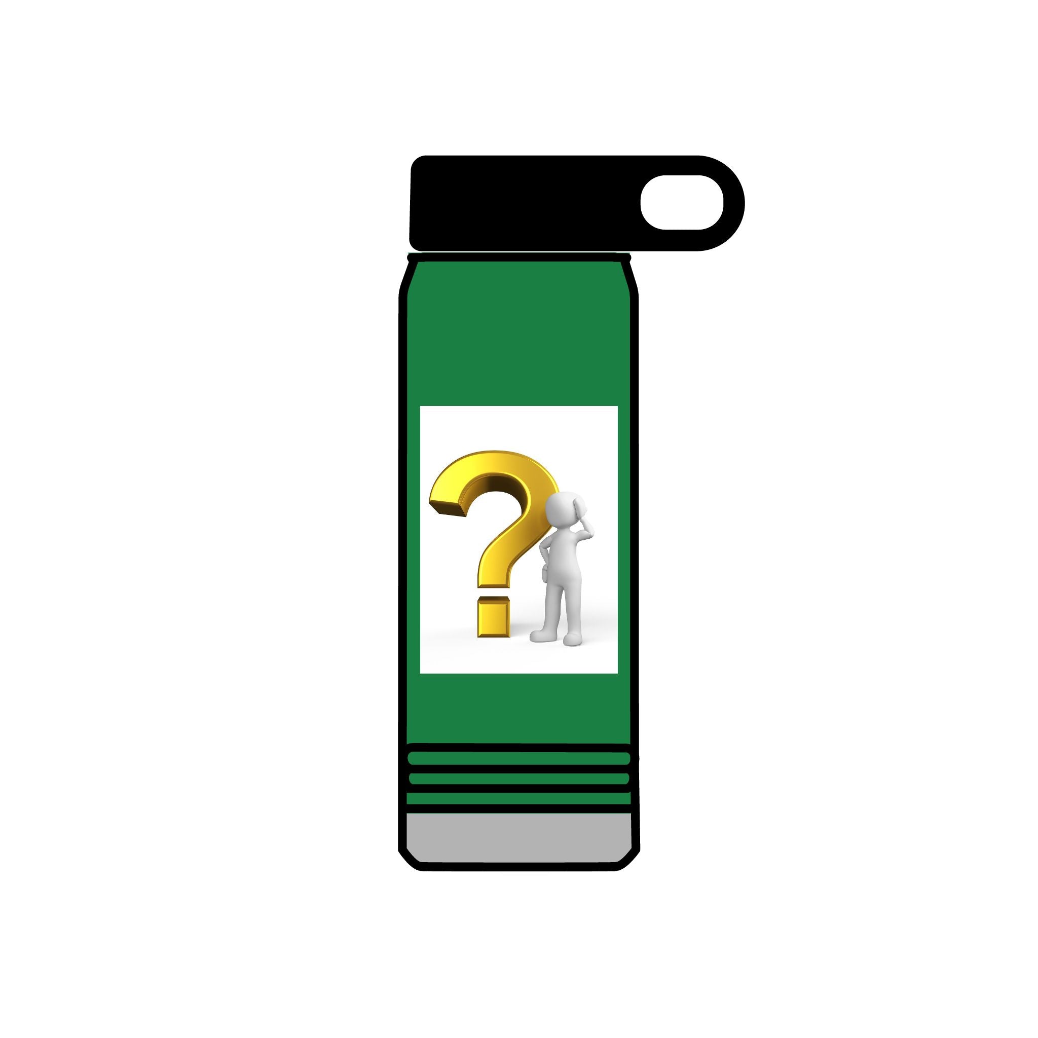 Gold Question Mark Figure Water Bottle | 20oz