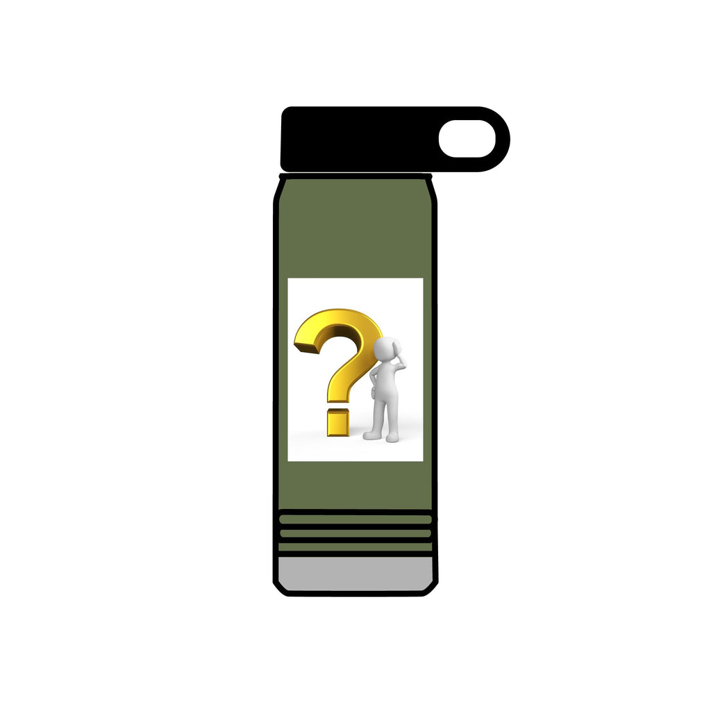 Gold Question Mark Figure Water Bottle | 20oz